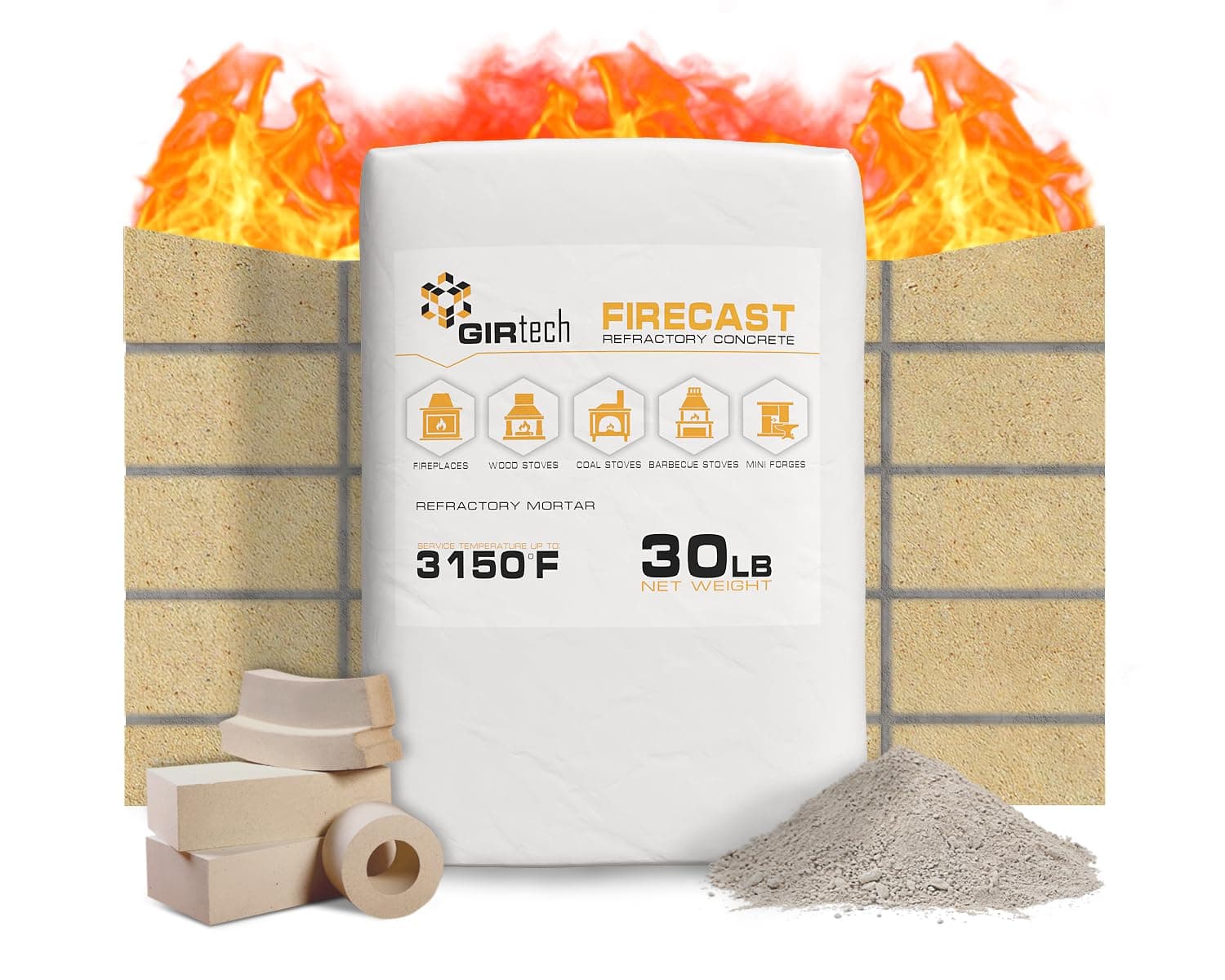 GIRtech FIRECAST Refractory Concrete 3110 F