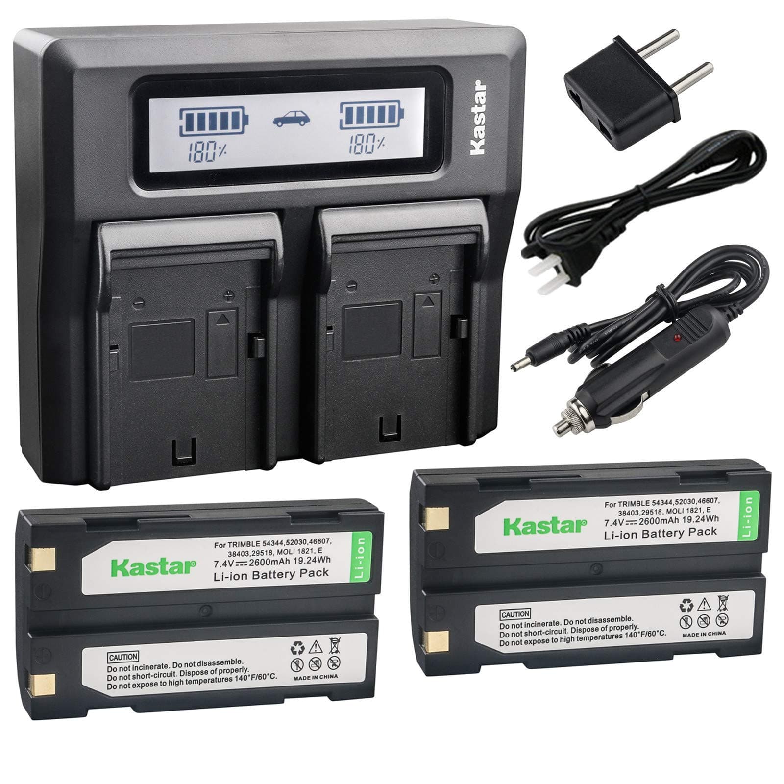 Fast Dual LCD Charger + 2X Battery for Pentax Ei-D-Li1 EI-D-BC1 Pentax EI-2000, Trimble 29518 46607 52030 54344 38403 5700 5800 R6 R7 R8 GNSS TR-R8 GPS, HP C8873A HP PhotoSmart 912 C912C912XI