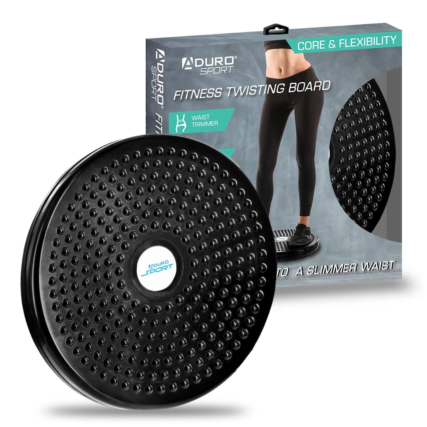 Aduro Sport Exercise Twist Board, Ankle Body Aerobic and Cardio Exercise Twist Board with Precision Ball-Bearing, Foot Massage, and Rotating Non-Slip Safety Platform, Wobble Fitness Fit Waist Exercise