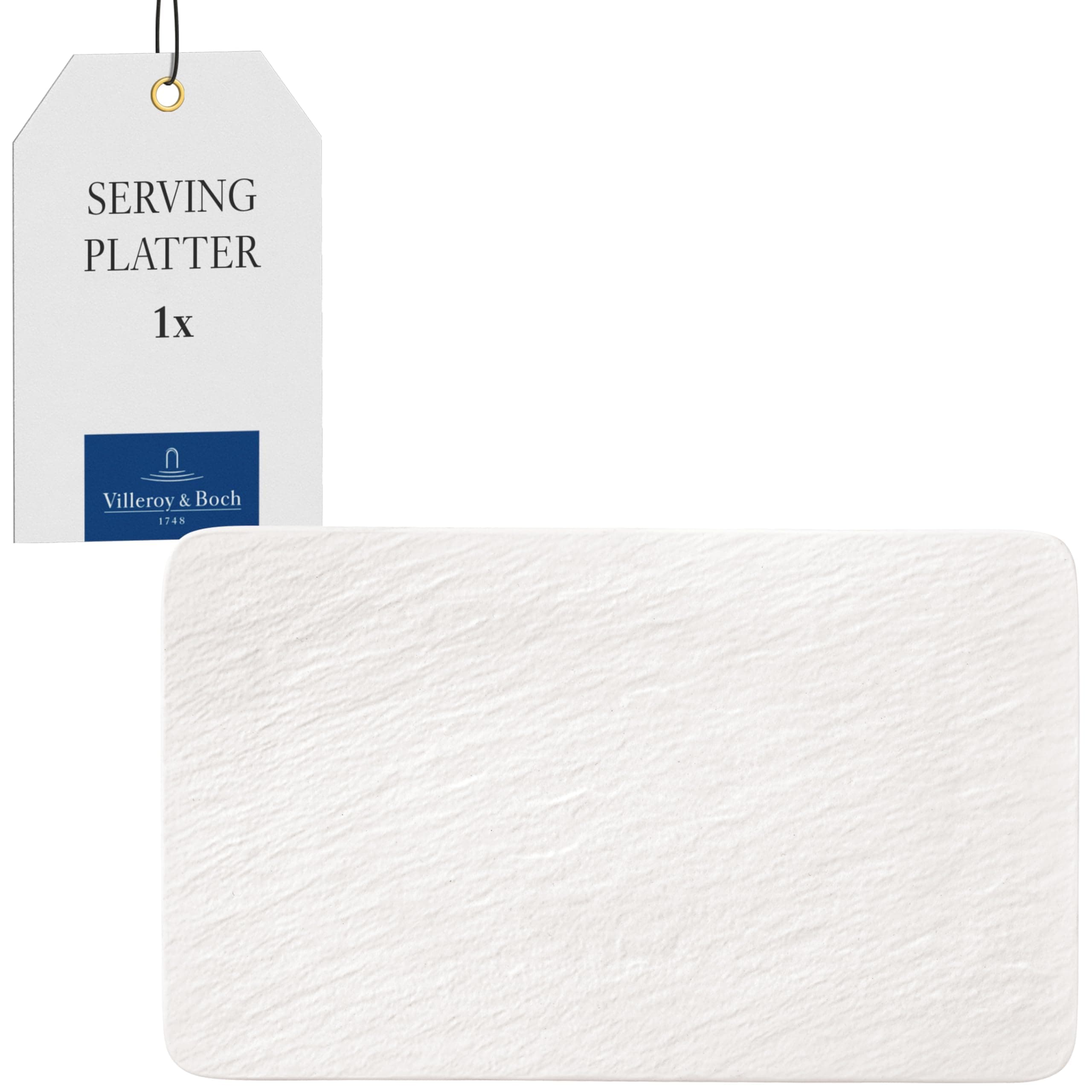 Manufacture Rock Blanc Rectangular Multi-Functional Plate, Beautiful Universal Plate Made from Premium Porcelain, Dishwasher Safe, White