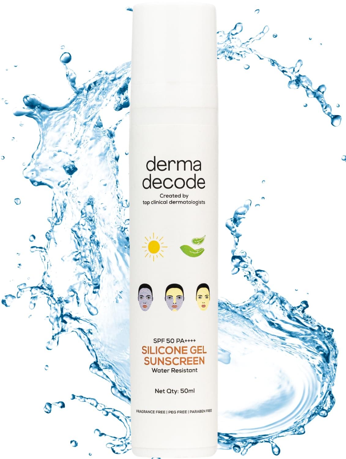 Waterproof Sunscreen for Swimming, 80 Min+ Water Resistant SPF 50 PA++++, Sweat Resistent, Broad Spectrum UVA/UVB Protection for All Skin Types | Feather Light, No White Cast | Pool / Beach / Sports (50ml)