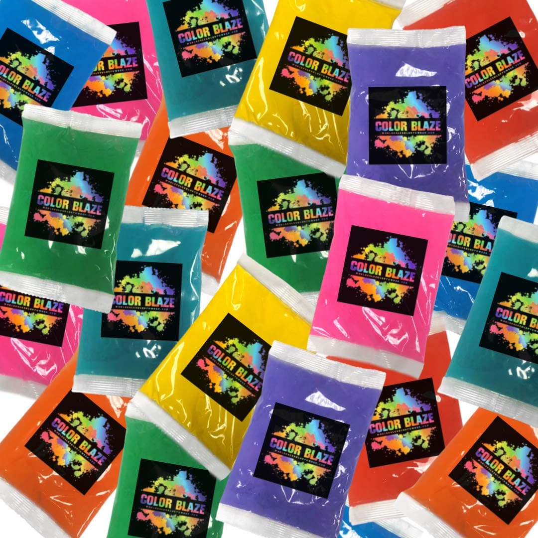 Color Blaze 25-Pack Holi Color Powder – Includes 8 Vibrant Colors (75g Each) – Pink, Red, Orange, Yellow, Green, Teal, Blue, Purple - Perfect for Toss, Rangoli, Fun Run, Color War, Parties & Festivals