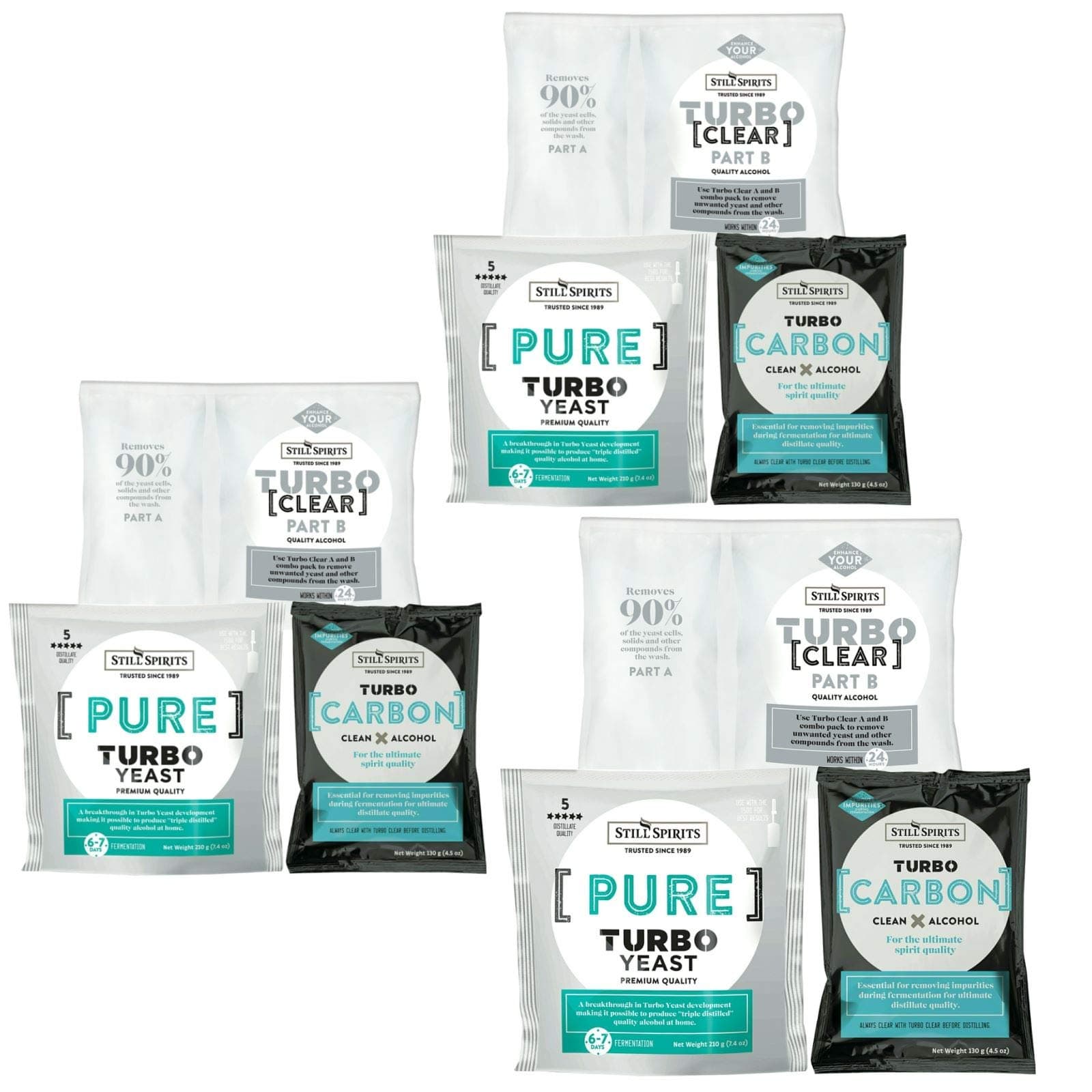 スティルスピリッツピュアターボイースト、ターボクリア、リキッドカーボン3個。