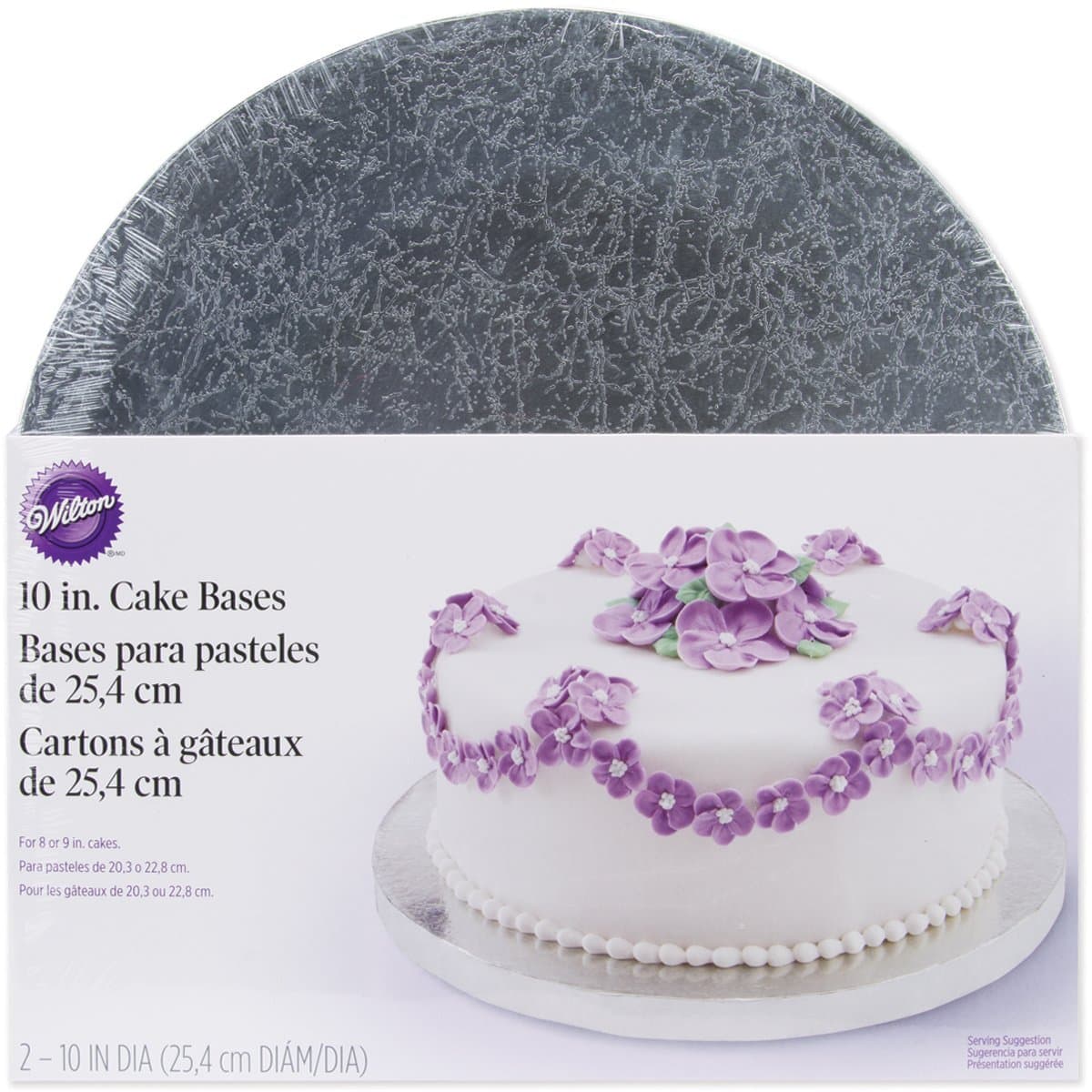 Wilton Cake Bases-10-Inch Round Silver 2/Pkg, Multicoloured, 5.81 X 27.4 Cm (2104-1187)