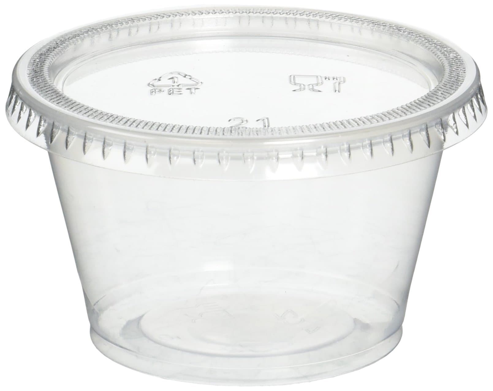 Plastic Disposable Portion Cups Souffle Cup with Lids, 4-Ounce, 100-Pack