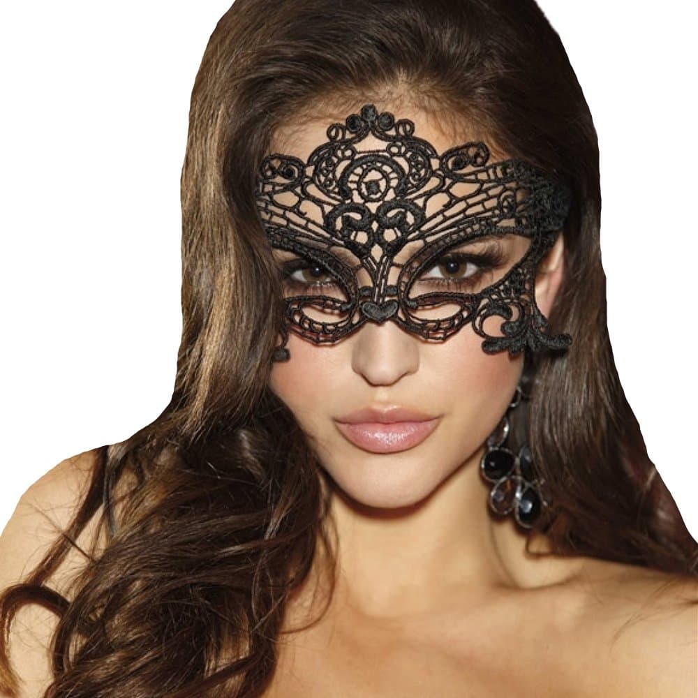 JeVenis Luxury Sexy Lace EyeMask for Halloween Masquerade Party Costume Masquerade Mask For Women (New Sexy Black)