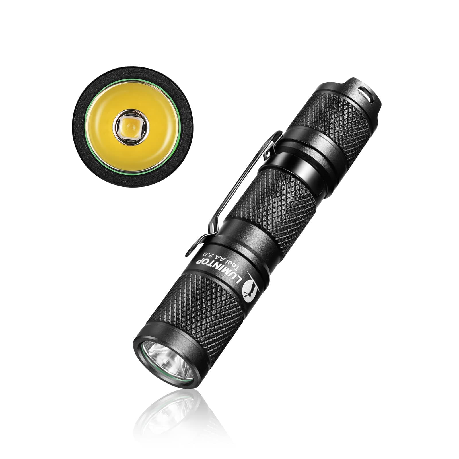 Tool AA2.0 Nichia EDC Flashlight, High Color Redering Index Ra 93 219CT LED Flashlight 650 Lumens, 5 Modes with Mode Memory, Waterproof Torch for Working, Emergency