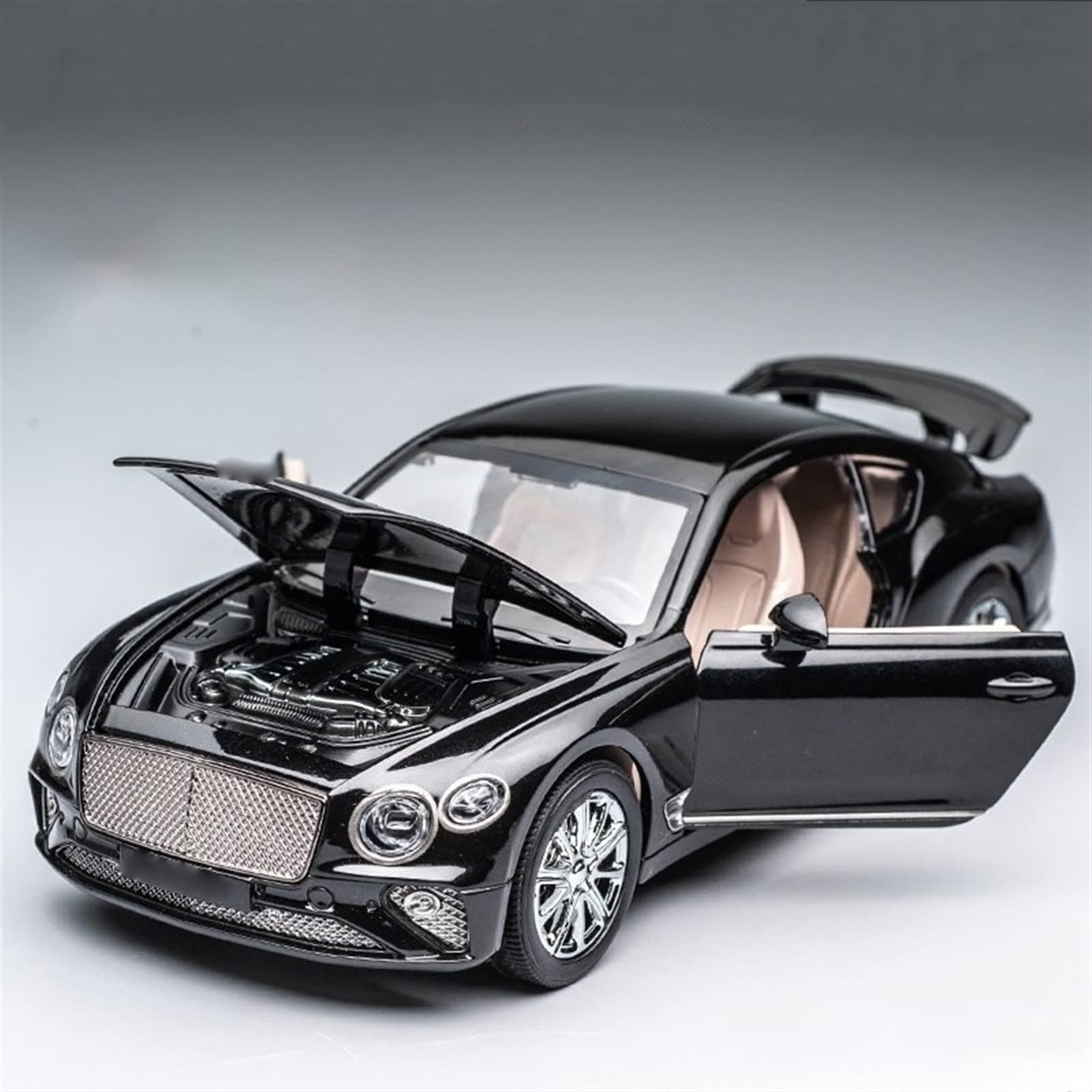 Diecast Car High Simulation Diecast Alloy Car Model Sound Light Toy Kid Birthday Present 1:24 For Bentley For Continental GT (Color : Black)