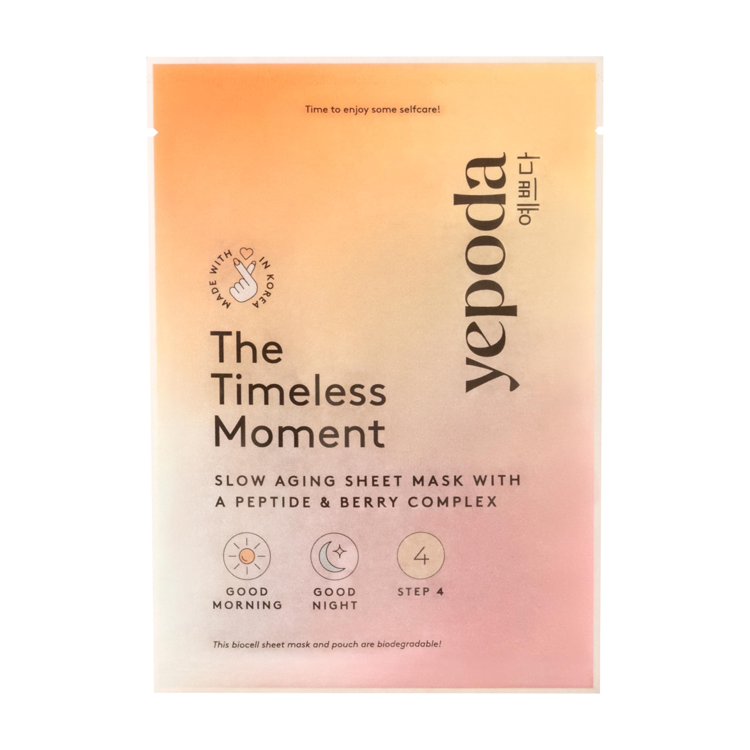 The Timeless Moment, Slow Aging Peptide Sheet Mask, Hydrating & Replenishing, Vegan Korean Sheet Mask for All Skin Types, 25 ml