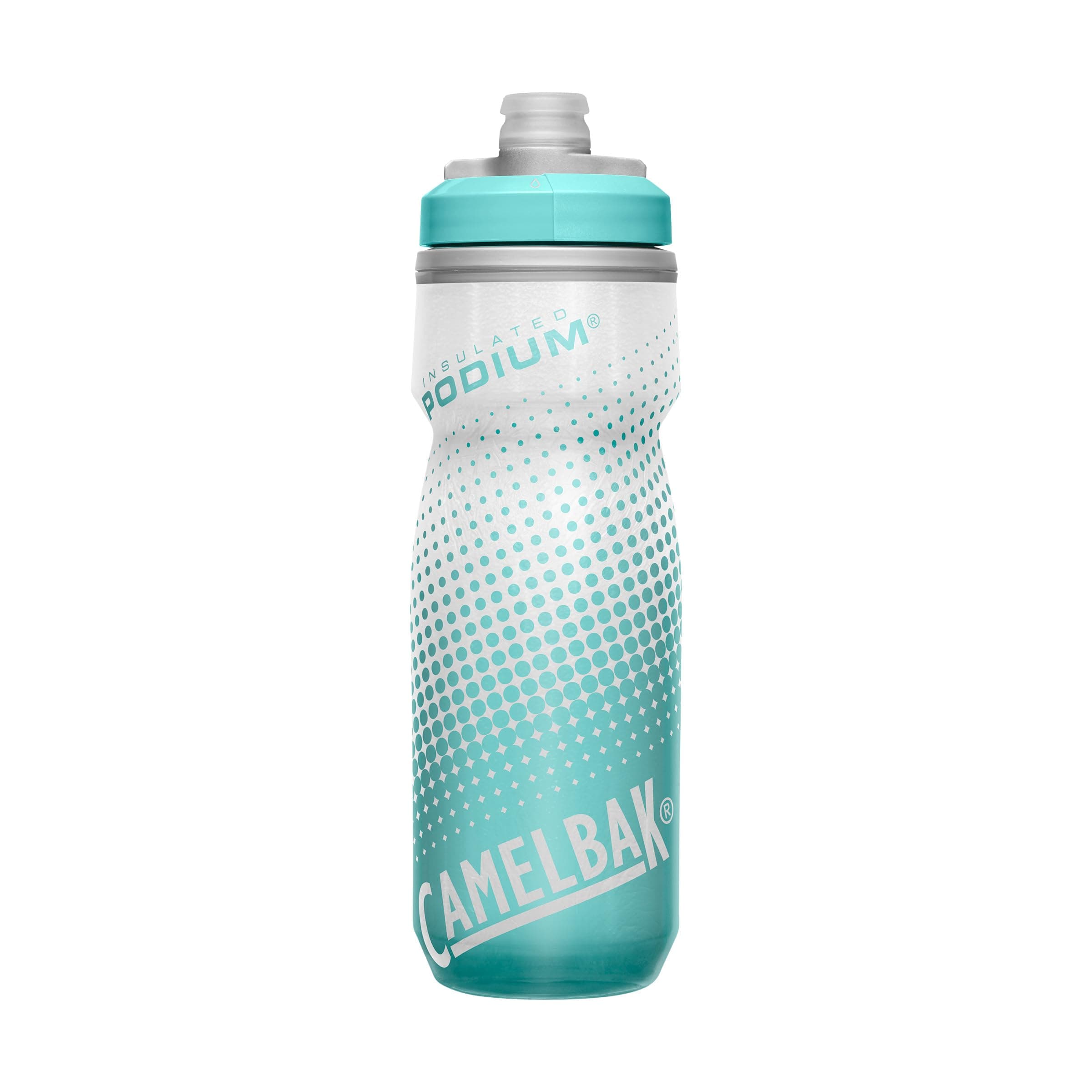 Podium Chill Bike Insulated Squeeze Water Bottle Teal Dot, 21oz