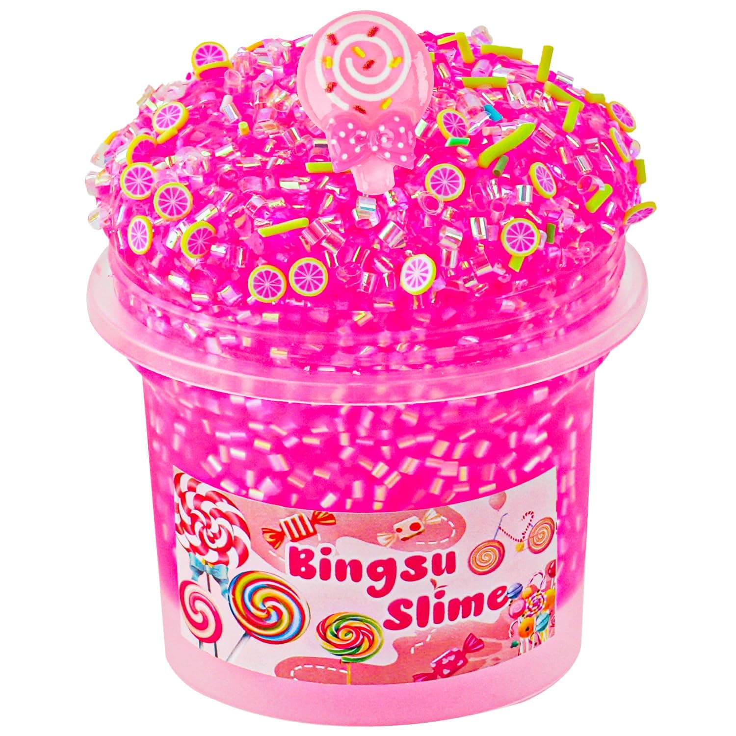 Pink Bingsu Slime, Non-Sticky Glimmer Crunchy Slime, Slimes Party Favors for Kids, Slimes Sensory Experience Toys, Birthday Easter Halloween Girls BoysTeens Gift