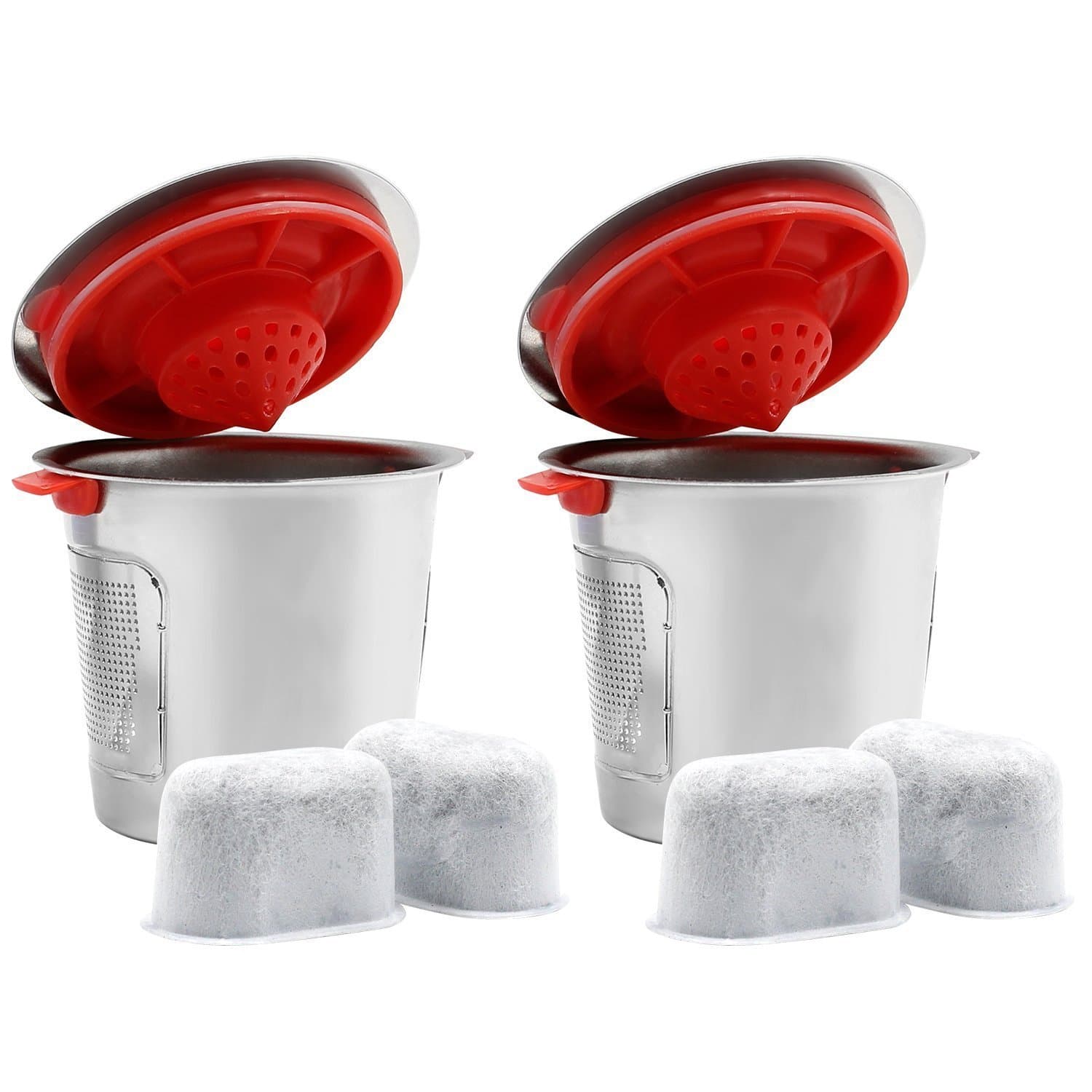 2 Piece Stainless Steel Reusable K Cup for New Keurig 2.0/K200/K300/K400/K500 Series of Machines and Original Keurig 1.0