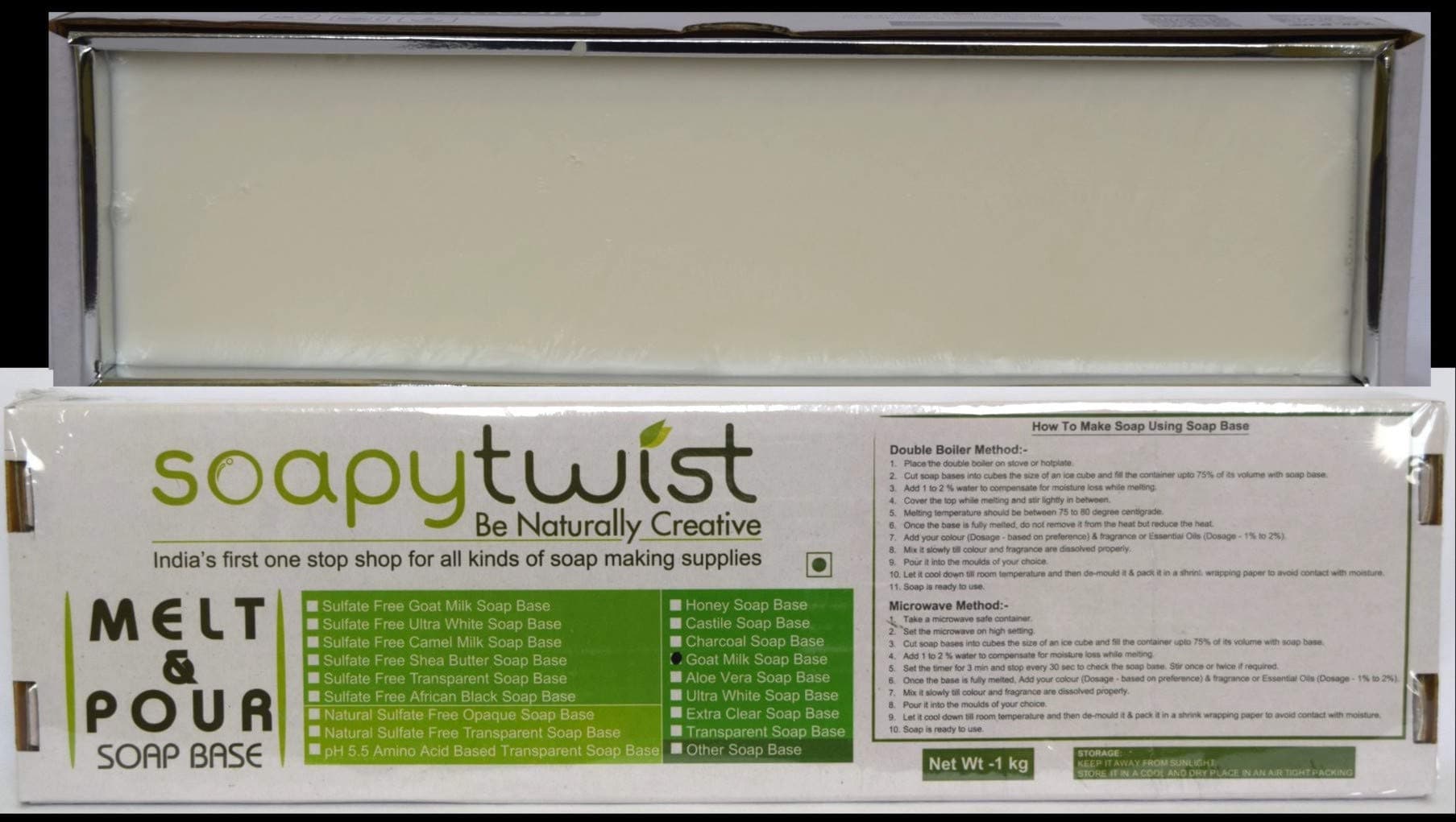 Soapy Twist Goat Milk Melt and Pour Soap Base 1Kg