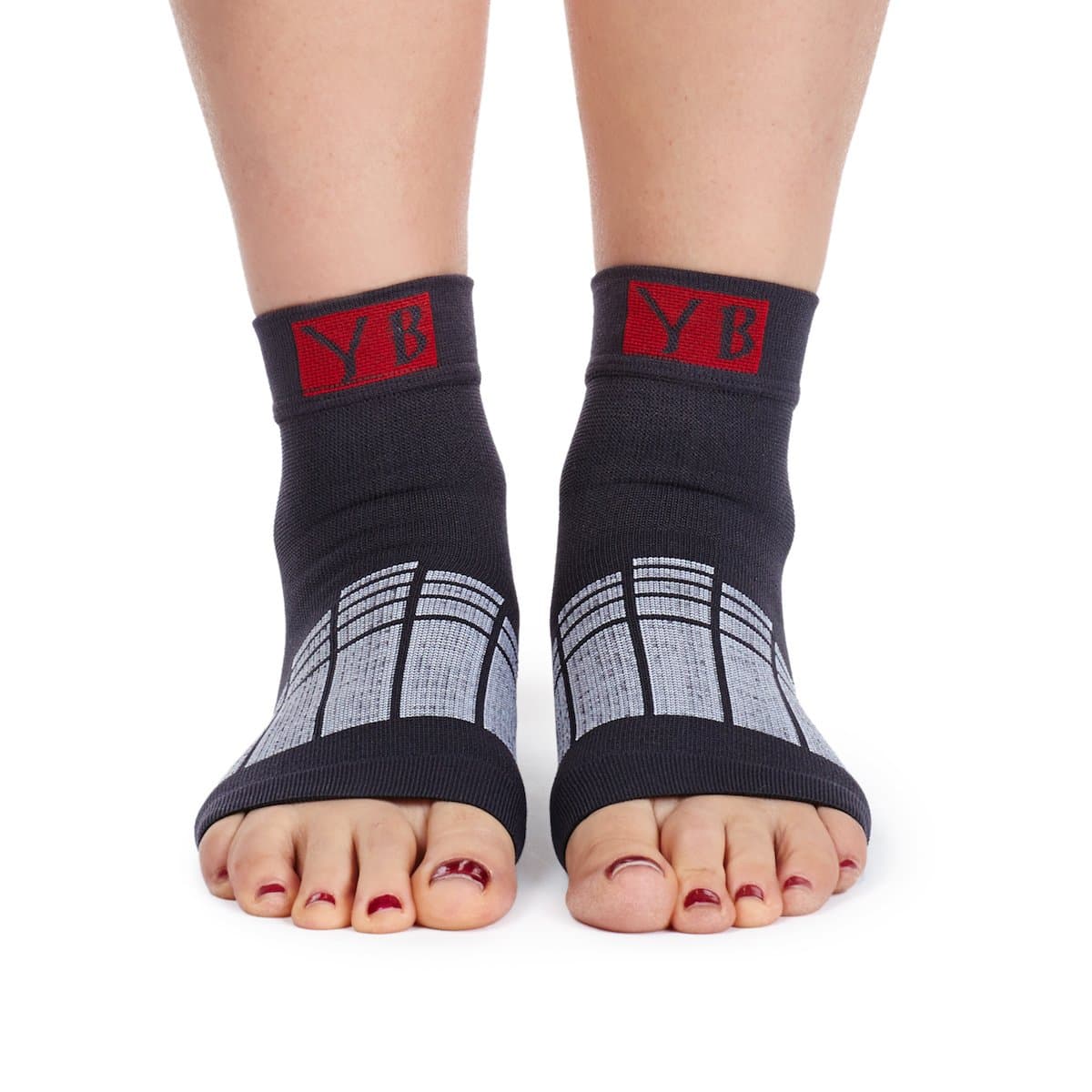 Compression Foot Sleeve By Yorkberg. 1 Pair of Plantar Fasciitis Socks - For Ankle and Heel Pain Support - Black