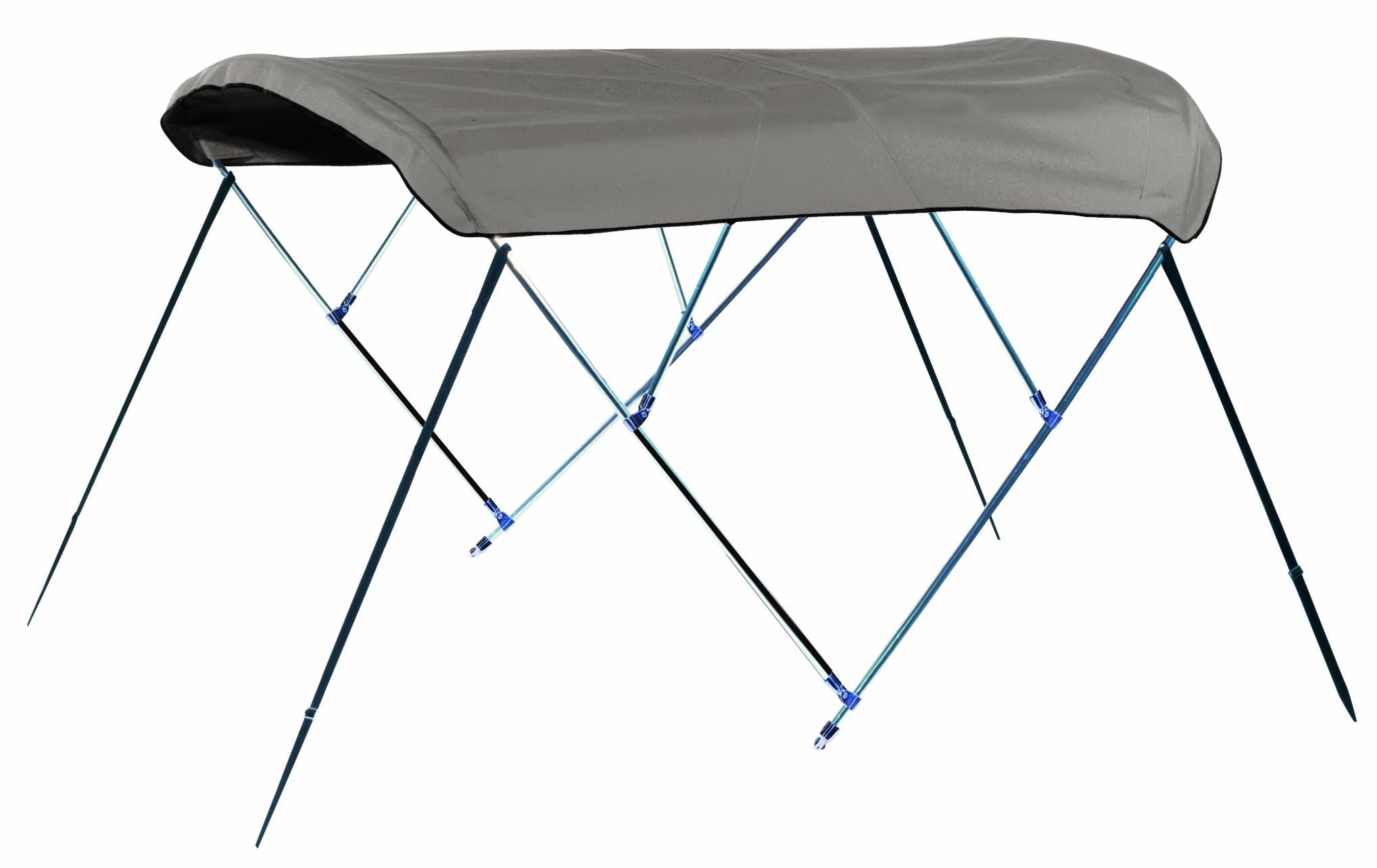 Round Tube Bimini Top Kit, Cadet Gray Sunbrella (8'L 54"H 85-90"W)