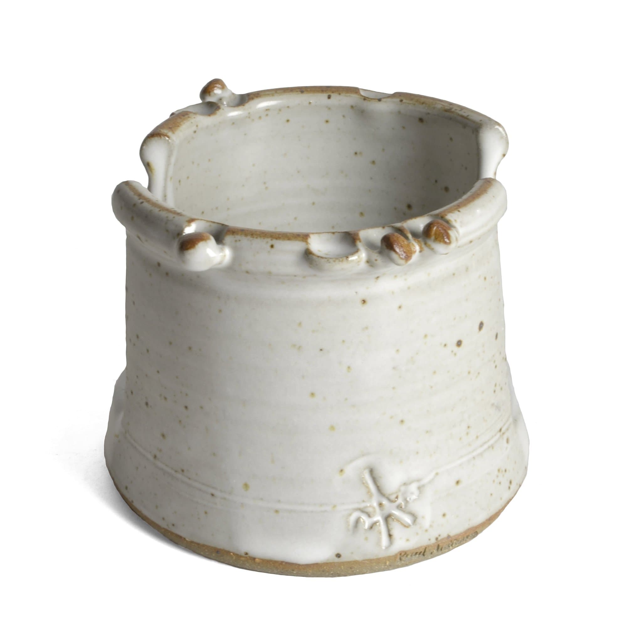 Sponge Holder, Handmade American Pottery, Each One Unique, White/Gray