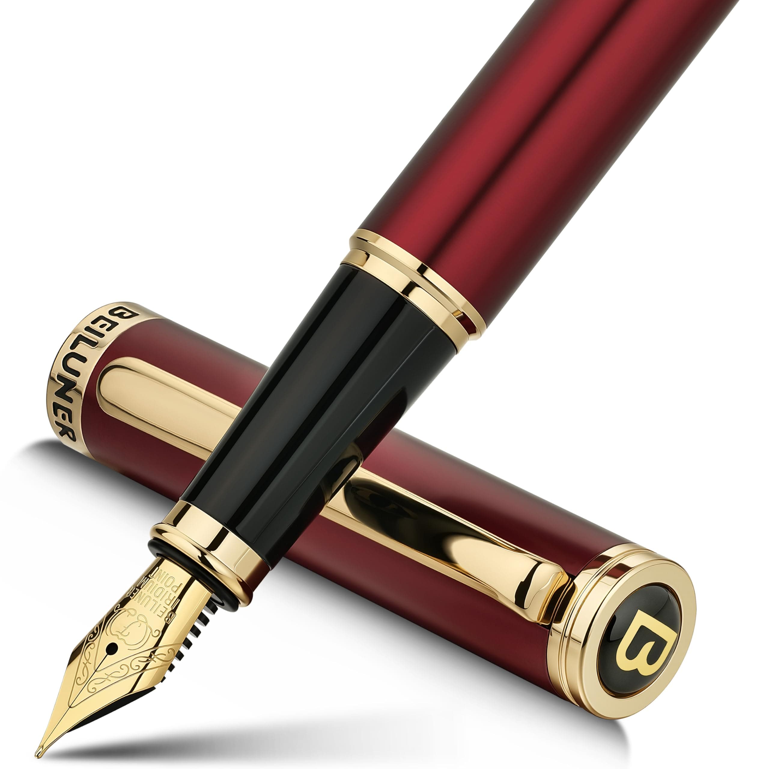 Elegant Fountain Pen with Real Gold Plating, Gold-Plated Nib (Fine), Best Gift for Men and Women