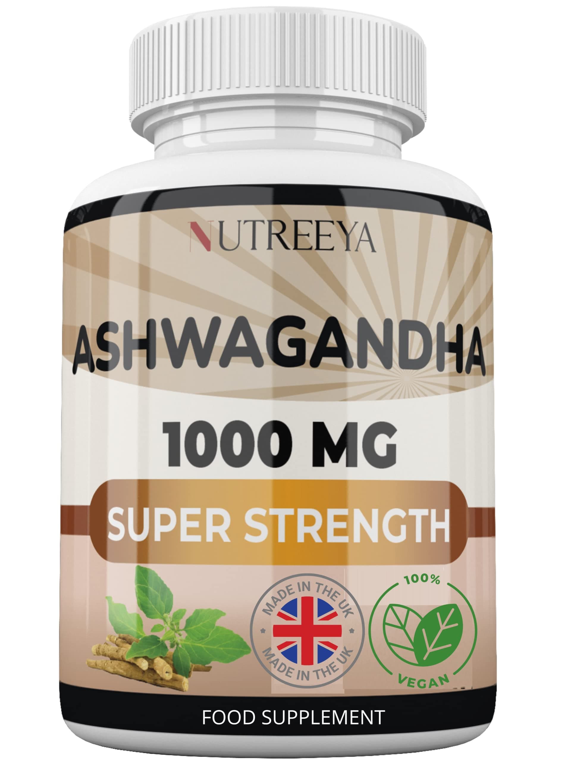Ashwagandha 1000mg - 200 Vegan High Strength Tablets - 6 Months Supply - One A Day Ashwagandha Root Extract Natural Ayurveda Supplement UK Made (not Ashwaganda Capsules)