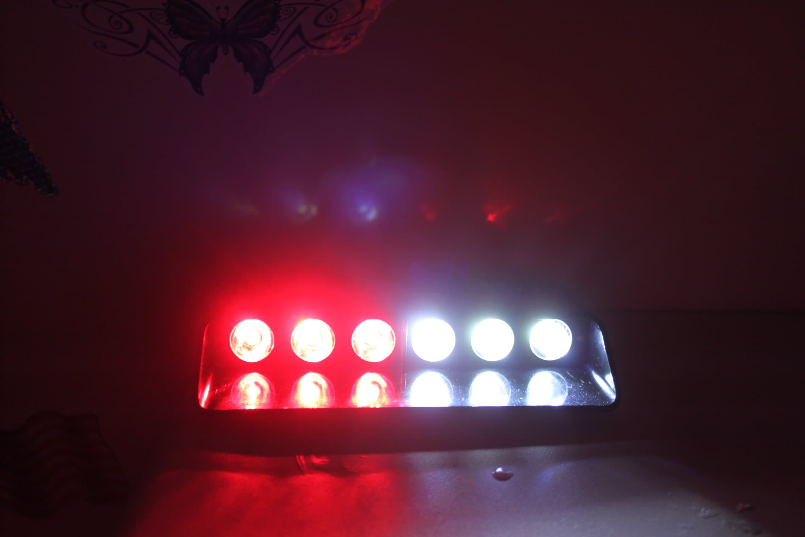 New 6led 6w Car Truck Strobe Windshield Dash Lights Red/white 16mode