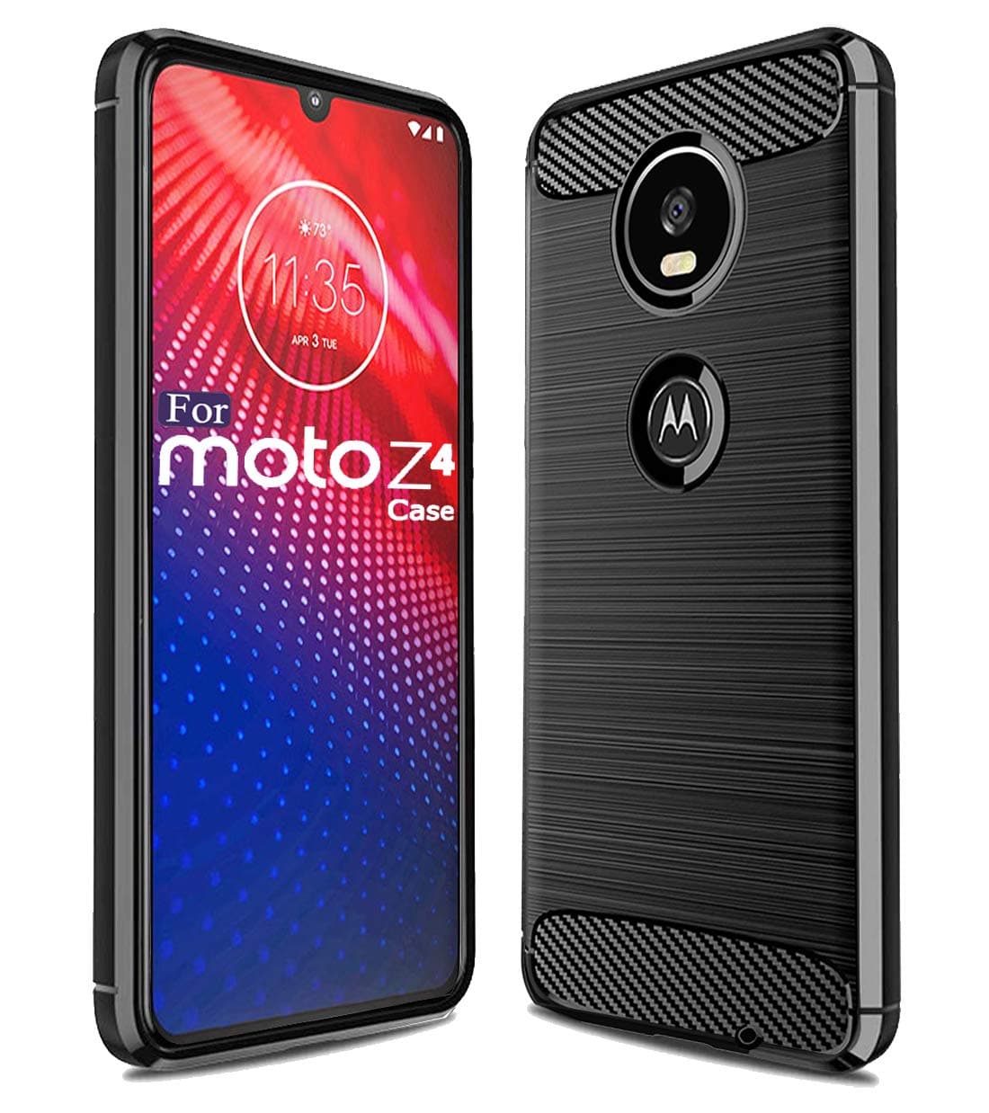 Sucnakp for Moto Z4 Case,Moto Z4 Play Case,Moto z4 Force Case TPU Shock Absorption Cell Phone Cases Technology Raised Bezels Protective Cover for Motorola Moto Z4 Case(TPU Black)