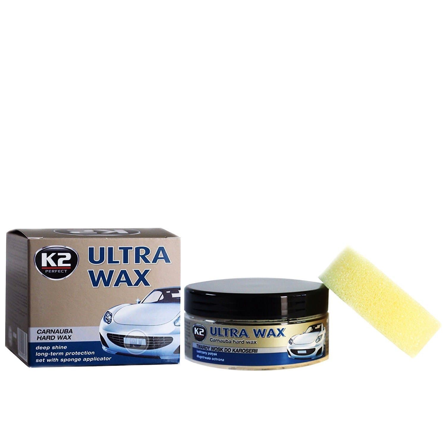 Ultra CAR WAX Carnauba Polish UV Protection Deep Shine GREAT WATER BEADING 250g + Free Applicator
