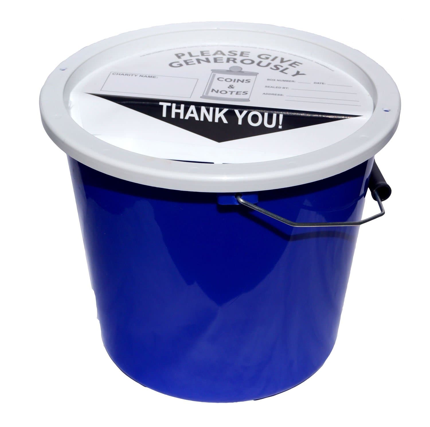 PDK Charnwood Charity Money Collection Bucket With Lid (5.7 Litres) - Dark Blue