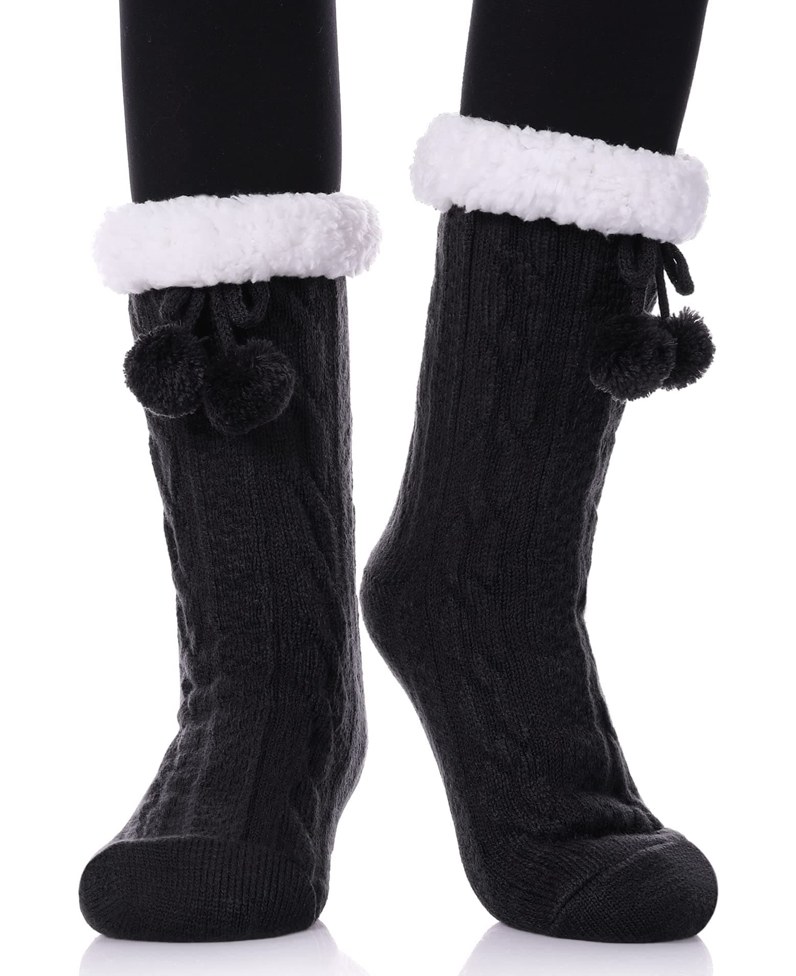 YebingWomens Non Slip Slipper Socks Winter Warm Soft Cozy Fuzzy Fleece-lined Grippers Home Socks