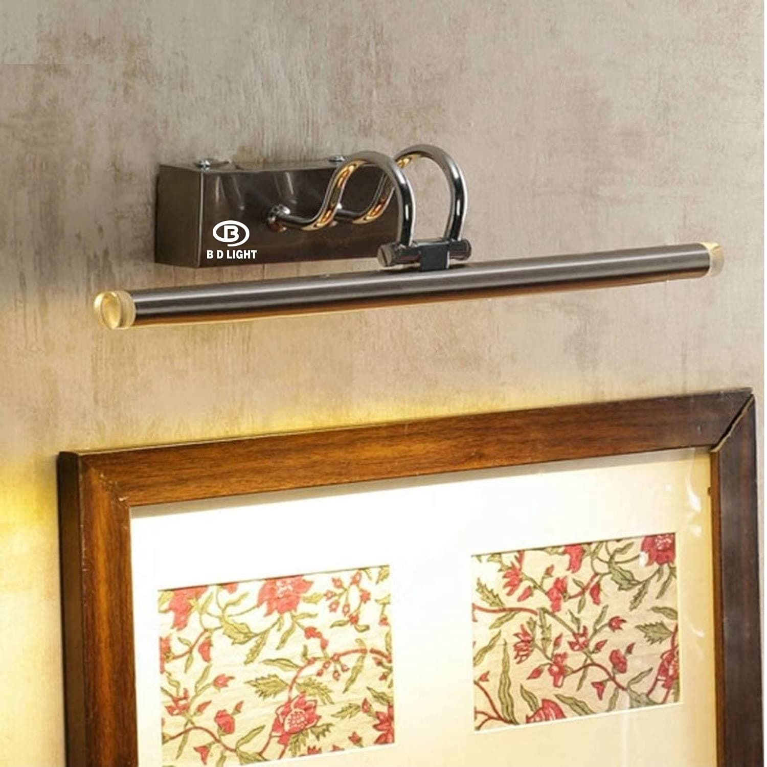 B D lightWarm-Whiite LED Straight Shaped Picture Light Mirror Light Wall Lamp Lighting (Silver)