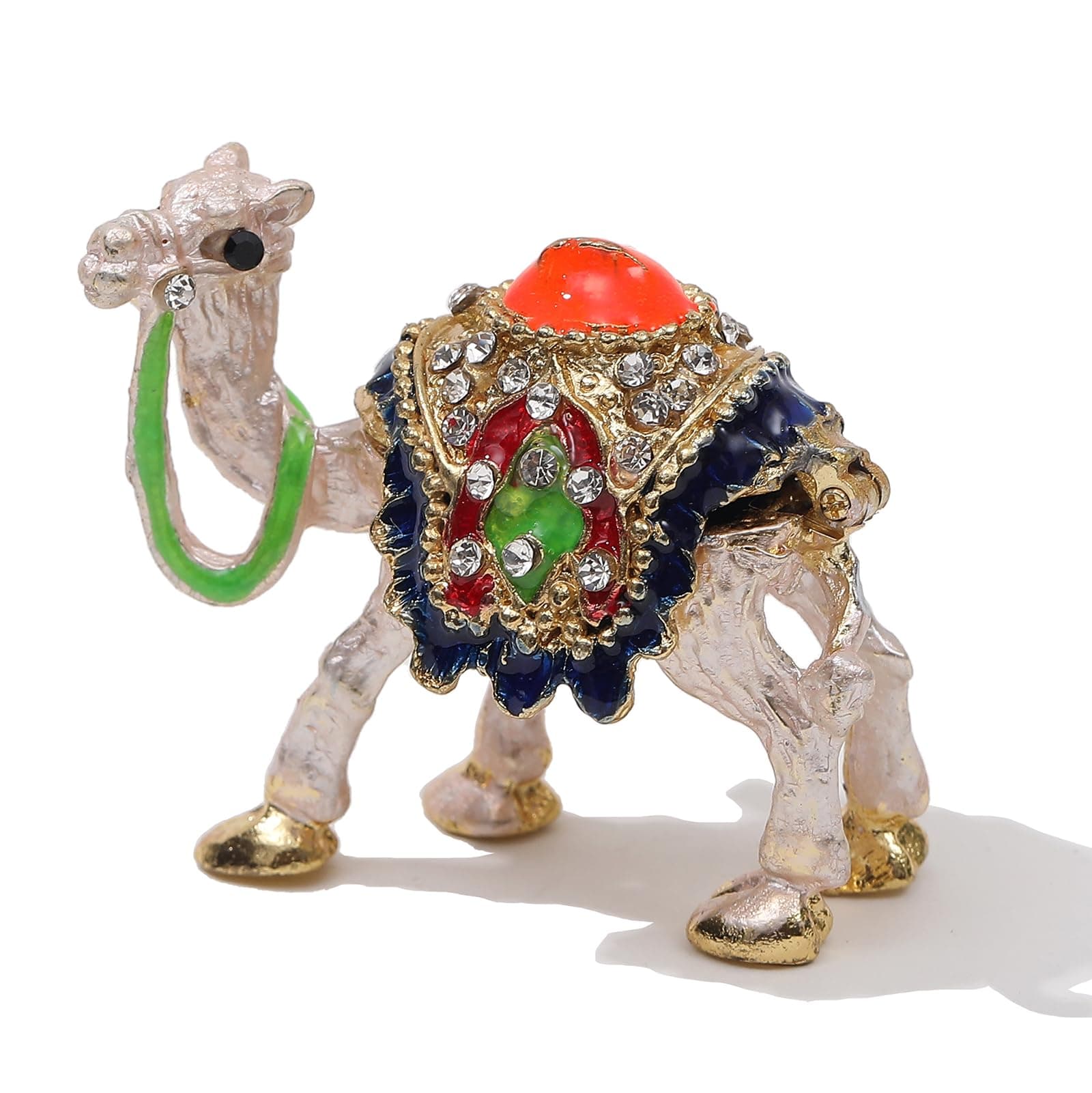 SEVENBEES Camel Figurine Collectible - Exquisite Crystal Jeweled Hinged Jewelry Box, Perfect for Camel Lovers as a Desert Decor Ornament