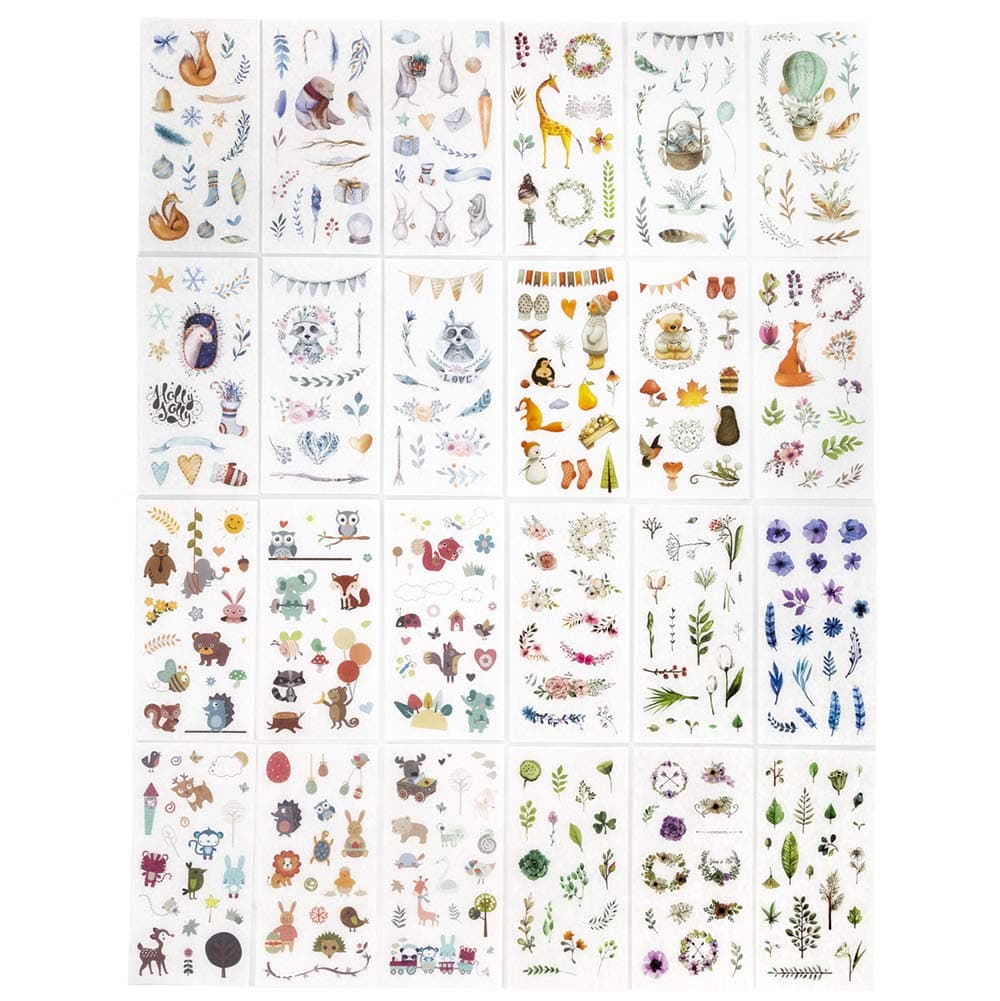 Scrapbook Stickers Set, Stickers (36 Sheets) Educational Story Telling Stickers for Kids DIY Crafts Scrapbooking, Journaling, Arts, Album,Bullet Journals Classroom Supply (Animals Stickers)