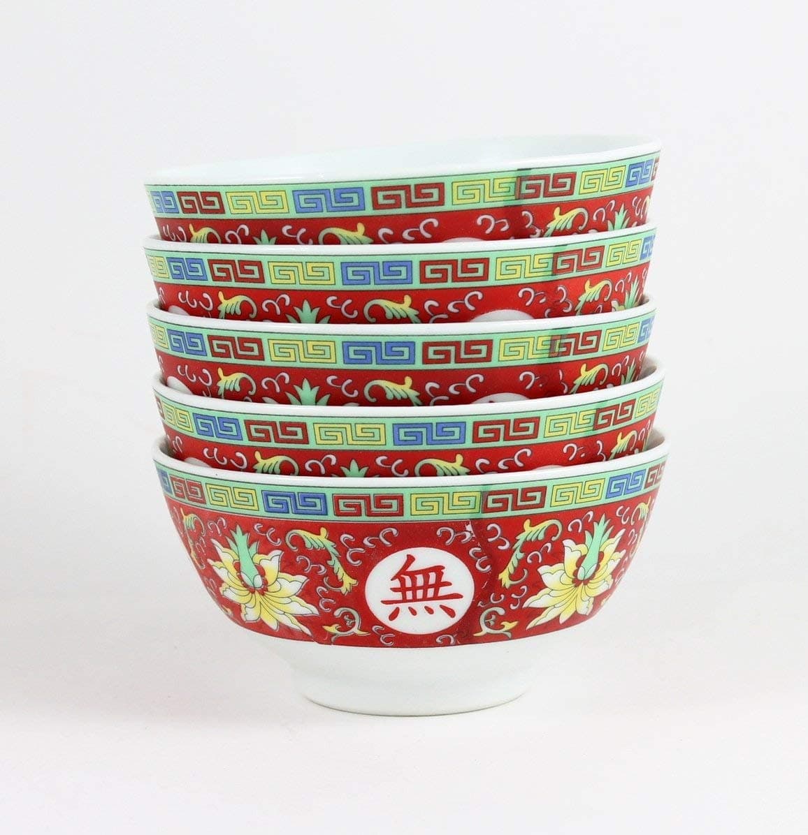 Red 10,000 Wishes Rice Soup Bowl (5 Set) 4.5"Dia