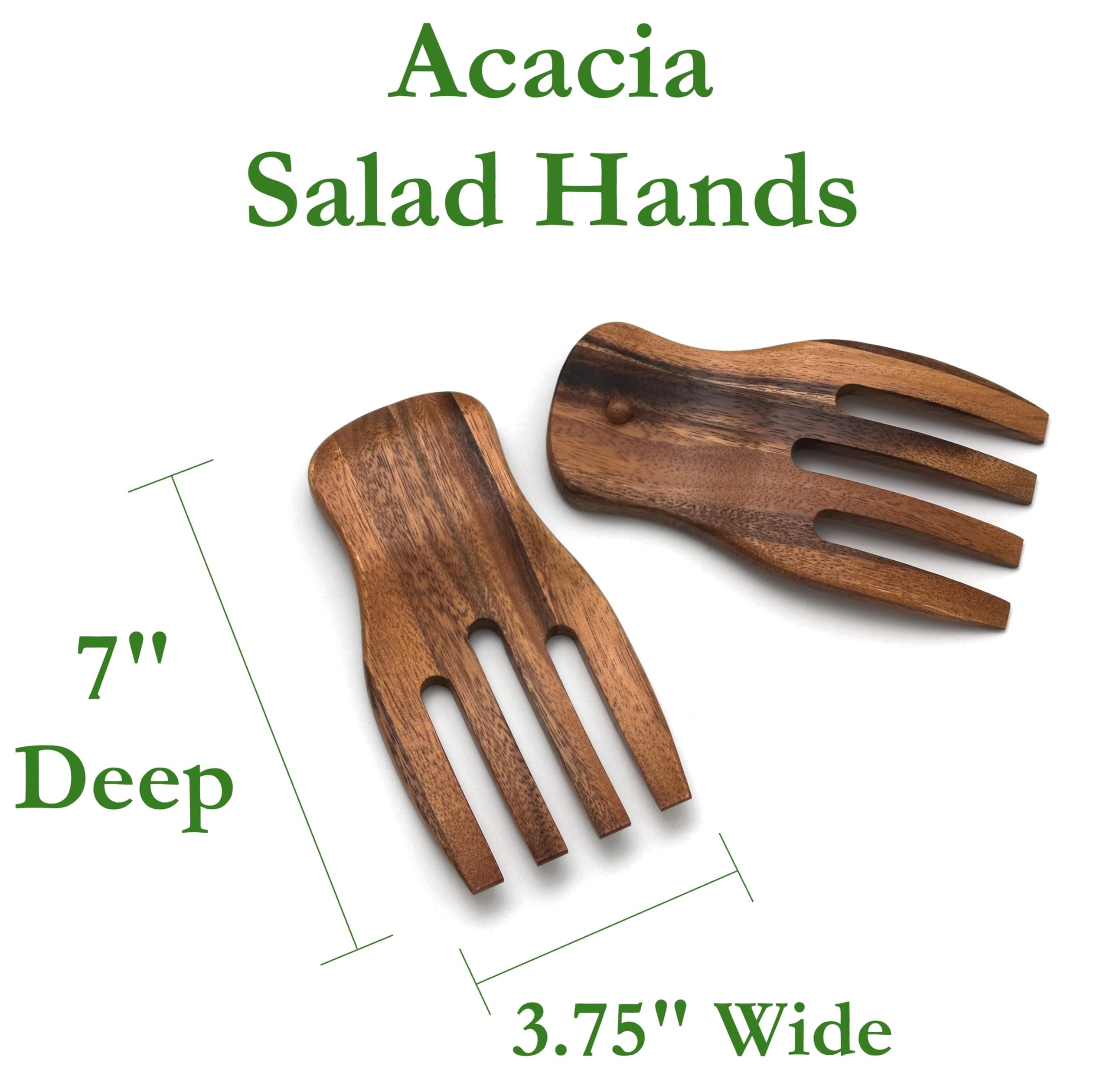 Lipper International 1102 Salad Hands, Acacia