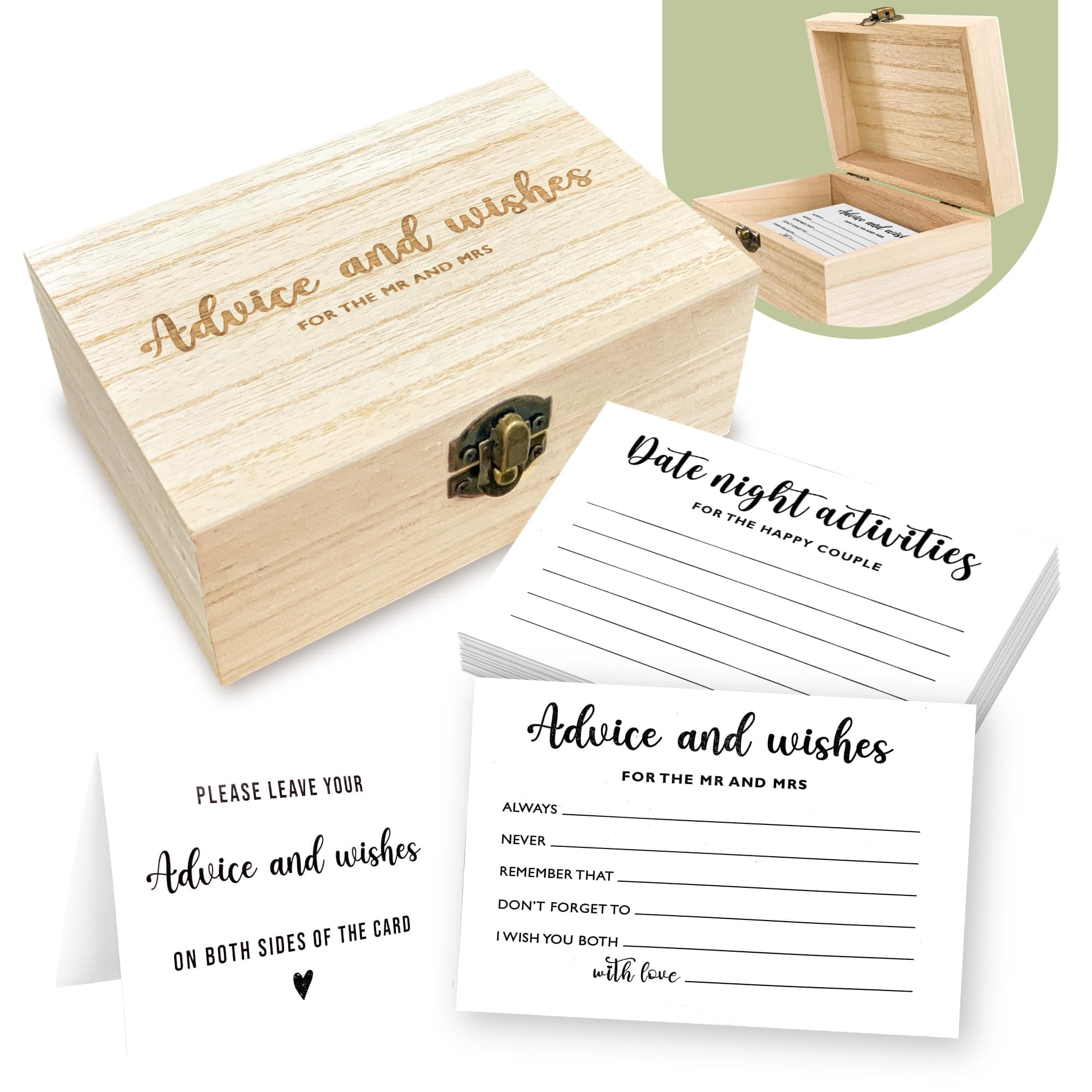 Advice And Wishes For The Mr And Mrs - Wedding Advice Cards For Bridal Shower Decorations, Hilarious Bridal Shower Games, Advice For The Groom And Bride Box, Wedding Games For Reception