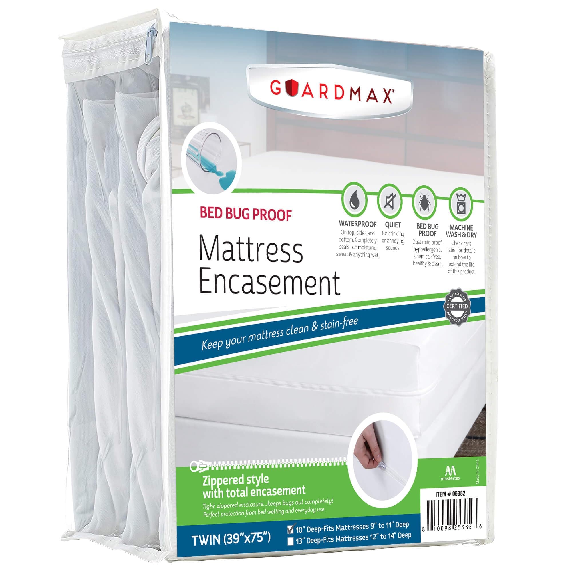 Zippered Mattress Encasement - Twin Size - 100% Waterproof and Bed Bug Proof Mattress Protector - 6 Sided Absorbent Mattress Cover - Bed Sheet is Soft, Breathable, and Hypoallergenic.