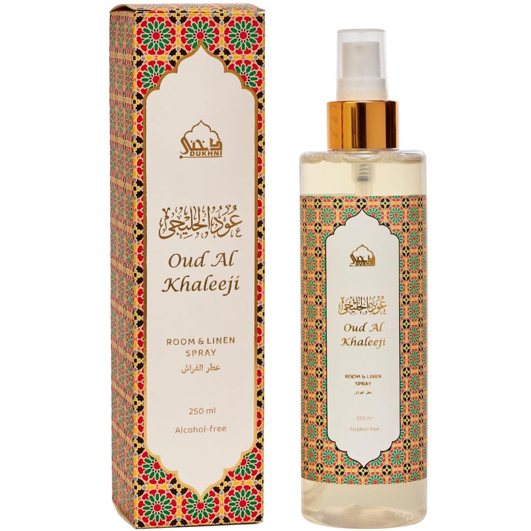 Oud Al Khaleeji Attar Al Faraash | 250ml Non Alcoholic Spray | Arabic Natural Mist | Air Freshener, Room Mist, Fabric & Linen Spray | Perfect for Prayer mats, beds, sofas, curtains | Halal