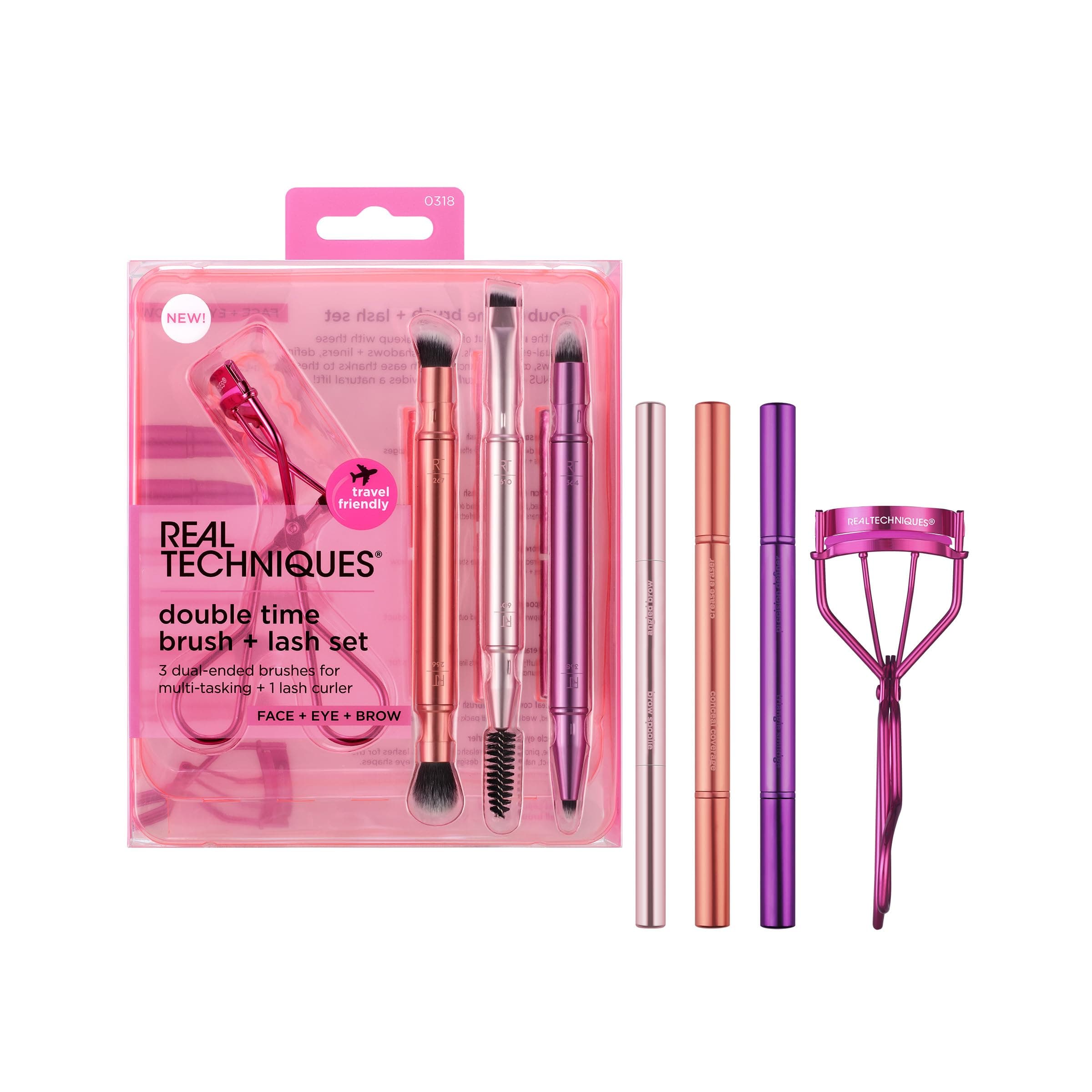 Real Technic Double Time Brush + Rush Kit, Set of 4