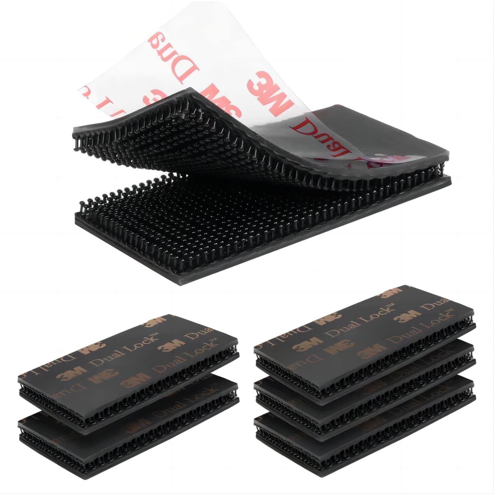 Dual Lock Fastener 1in x 2in Heavy Duty Mounting Tape, 10PCS Reclosable Self Mating Fastener SJ3550 400 Black for Indoor/Outdoor