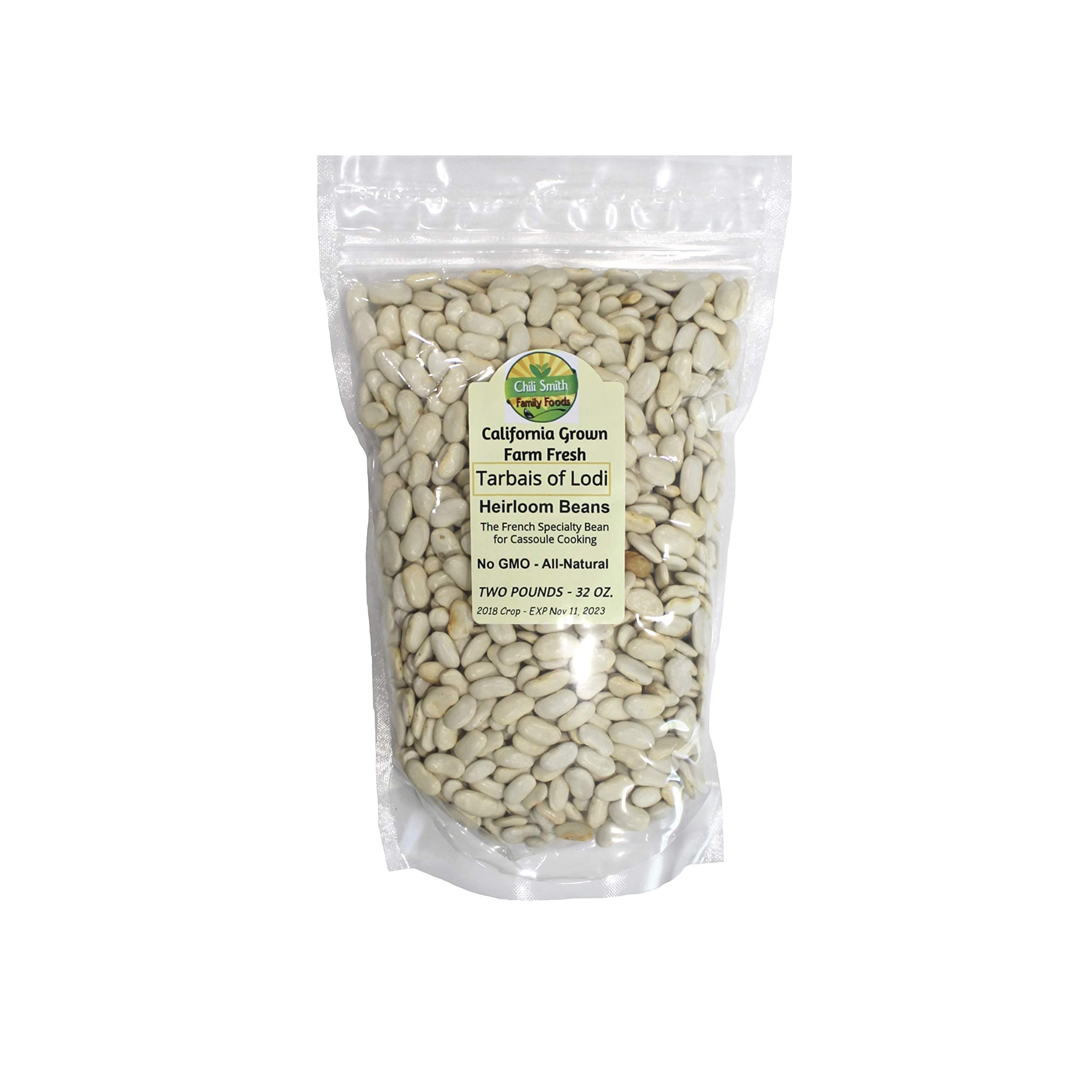 Tarbais of Lodi Heirloom Beans Non GMO 2 Pounds All Natural The French Speciality Bean for Cassoule Cooking