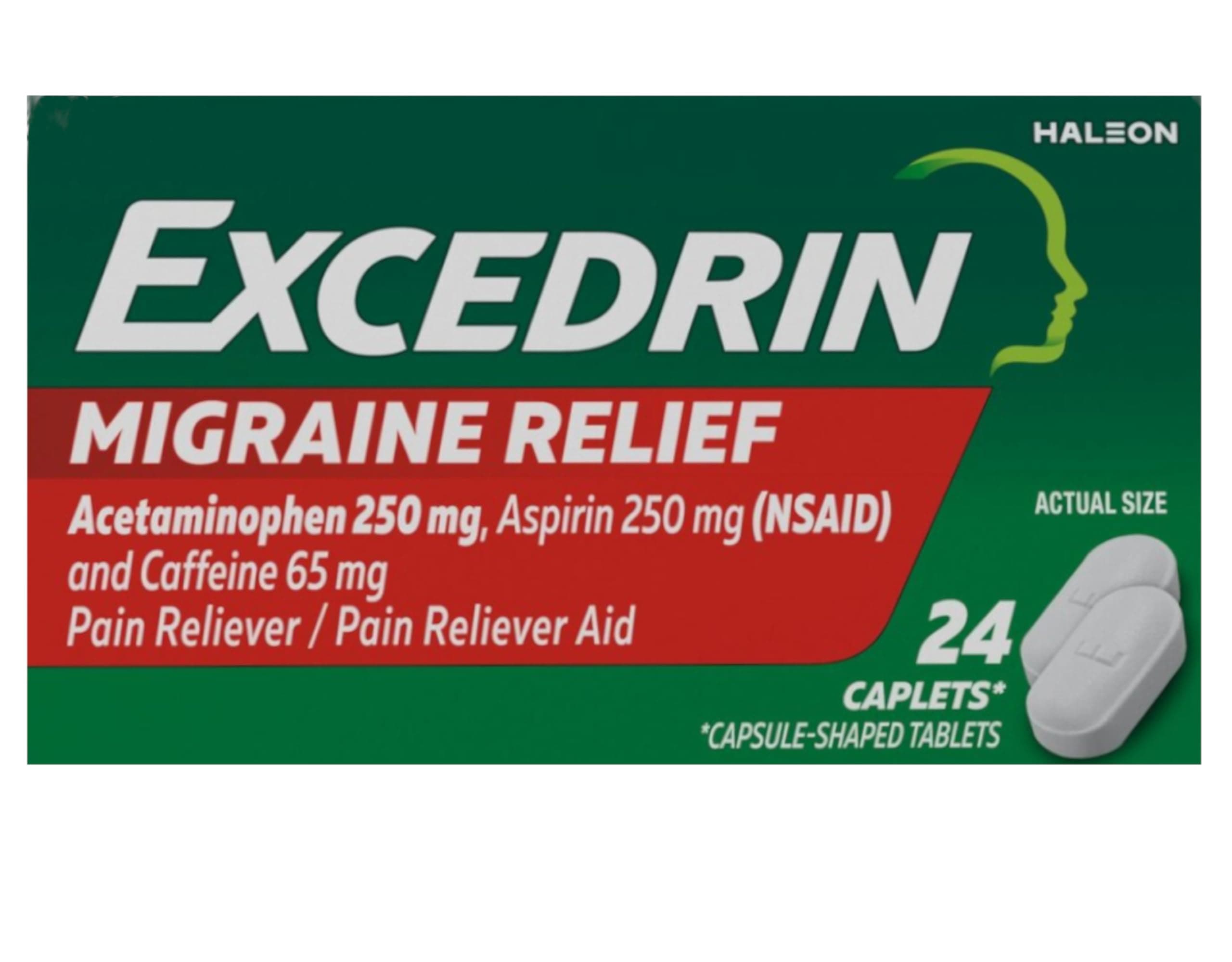 Excedrin Migraine Pain Reliever Caplets 24 ea (Pack of 3)