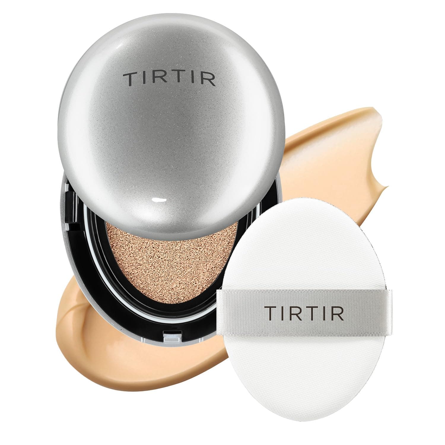Mask Fit Aura Silver Cushion Foundation | Semi-glow Finish, Natural Coverage, Moisturizing, Lightweight, Korean cushion foundation (#24N Latte, Full Size, 0.63 Fl Oz)