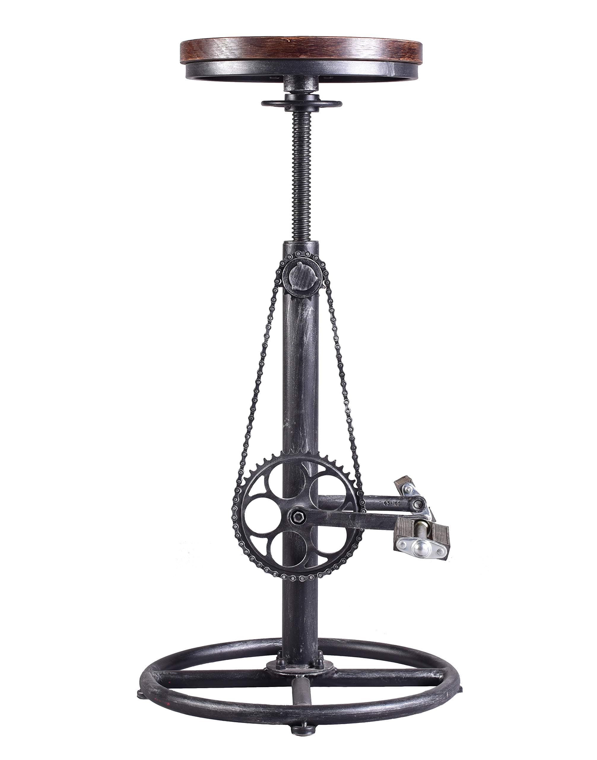 LOKKHAN Rustic Swivel Bike Stool-Industrial Bar Stool-Iron Bicycle Wheel Bar Chair Height Adjustable,Bike Pedal as Footrest,Extra Tall Pub Height