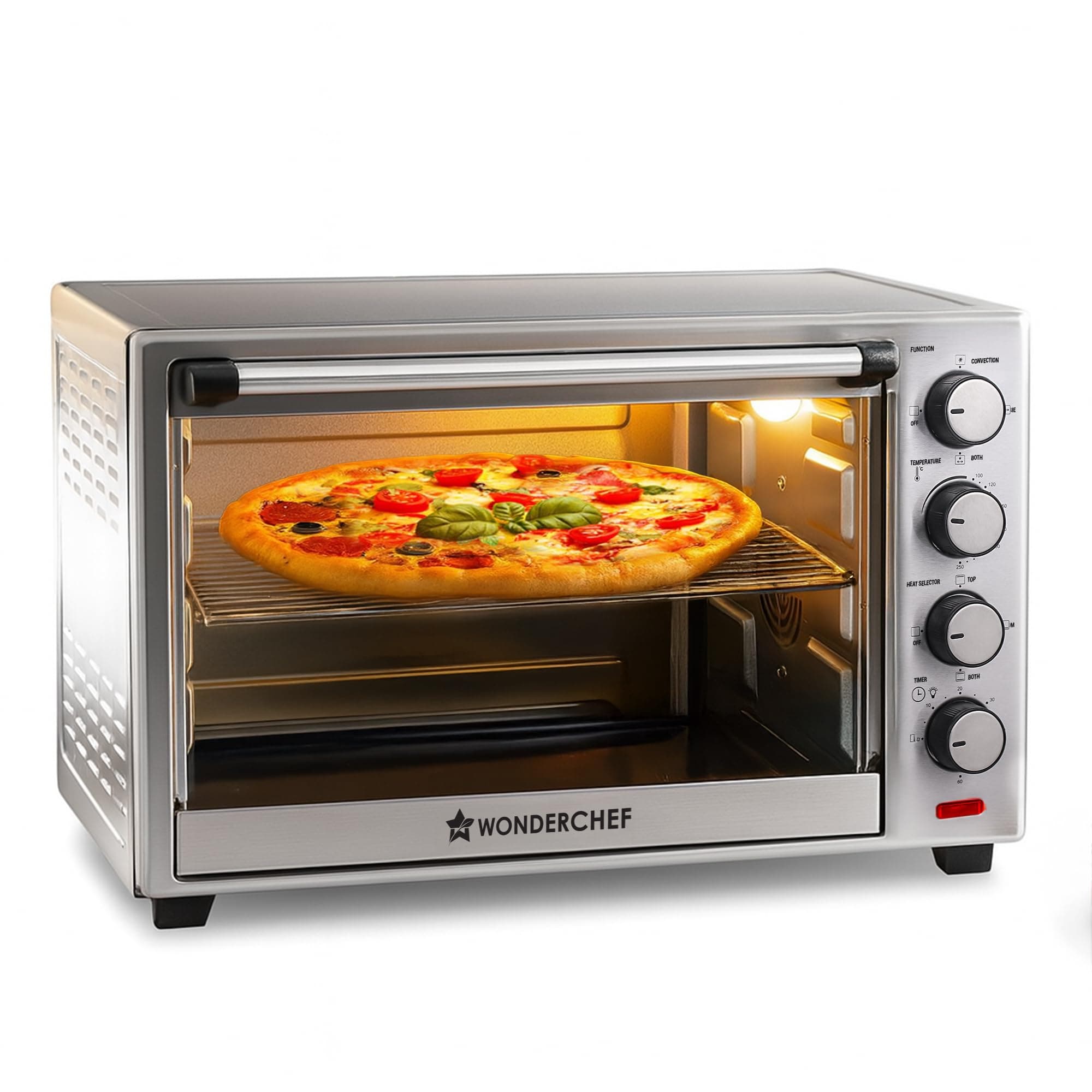 Oven Toaster Griller (OTG) - 60 litres, Steel with Rotisserie, Auto-Shut Off, Heat-Resistant Tempered Glass, 6-Stage Heat Selection Bake, Grill, Roast | Easy clean