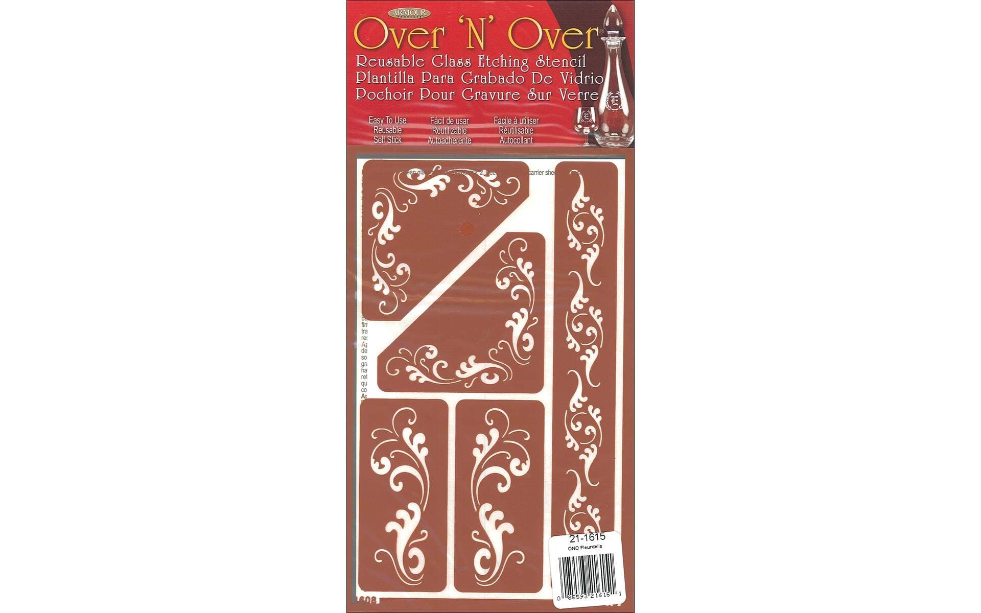 Armour Products Over 'N' Over Reusable Stencils 5"X8"-Fleur Di Lis