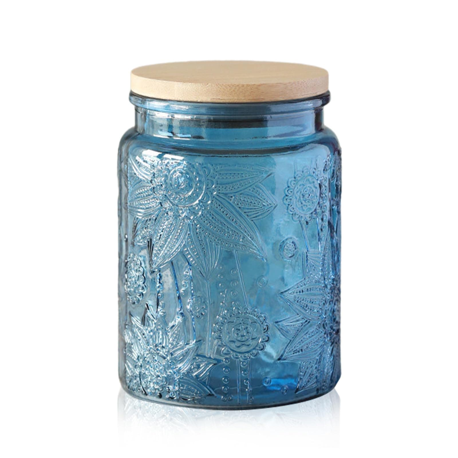 Vintage Glass Jars with Lid, 700ml/24oz Airtight Colored Mason Jar Biscuit Tin Cookie Tea Coffee Sugar Canisters Candy Jar for Kitchen Counter, Pantry (1 pack-700ml) (1 pack-700ml)