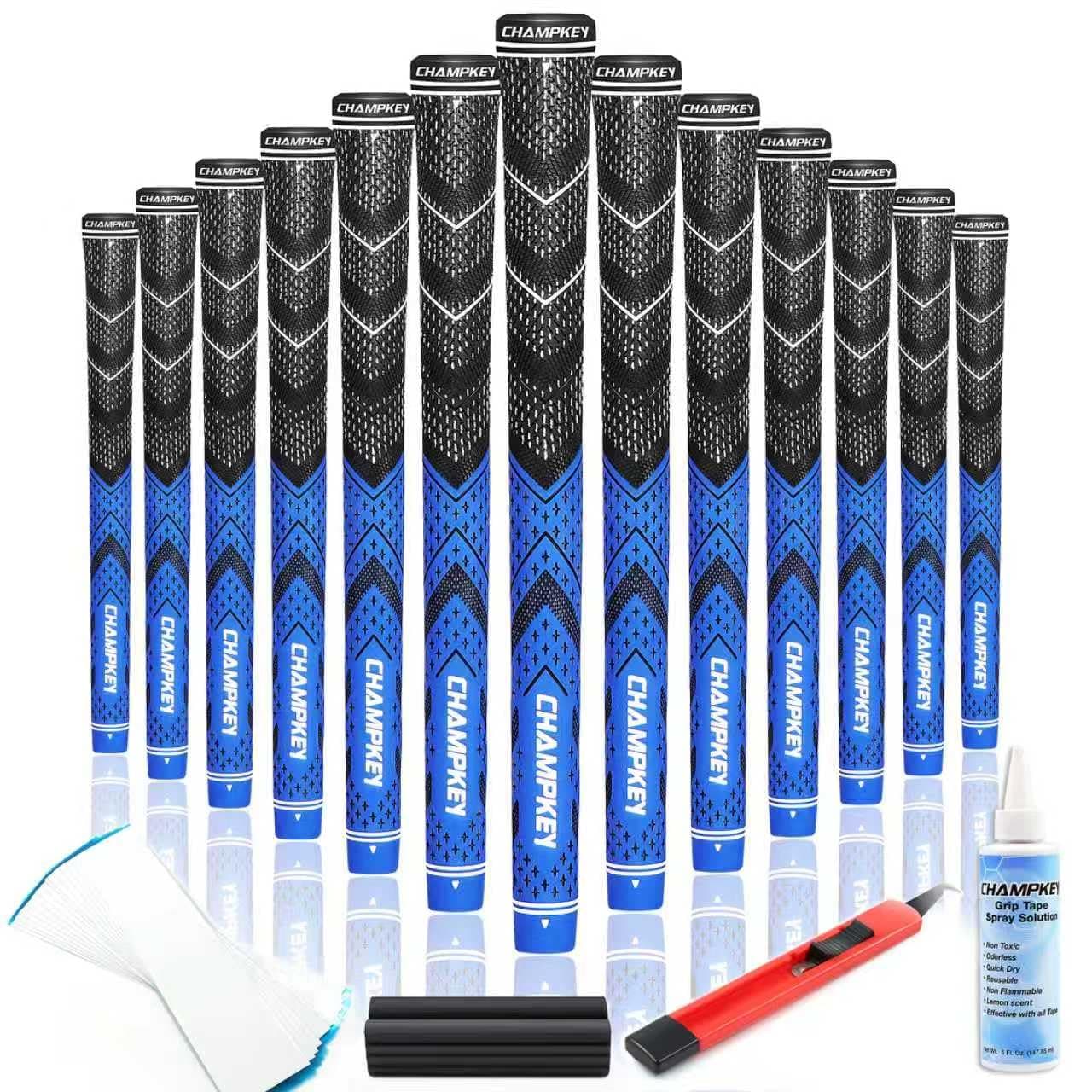 Golf Grips 13 Pack | Come with Solvent,15 Tapes,Vise Clamp and Hook Blade | All Weather Control and High Feedback Golf Club Grips