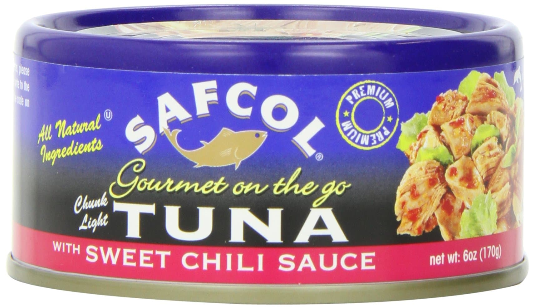 SAFCOL Gourmet on the Go Chunk Light Tuna with Sweet Chili Sauce, 6-Ounce Cans (Pack of 12)