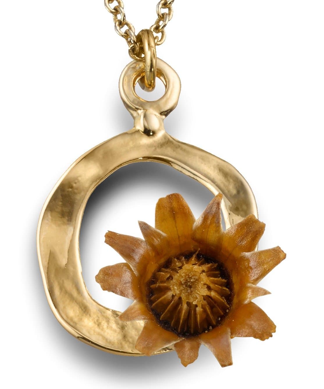 with re-blooming flower guaranteed to bloom, gold plated necklace gift for her best gift for birthday
