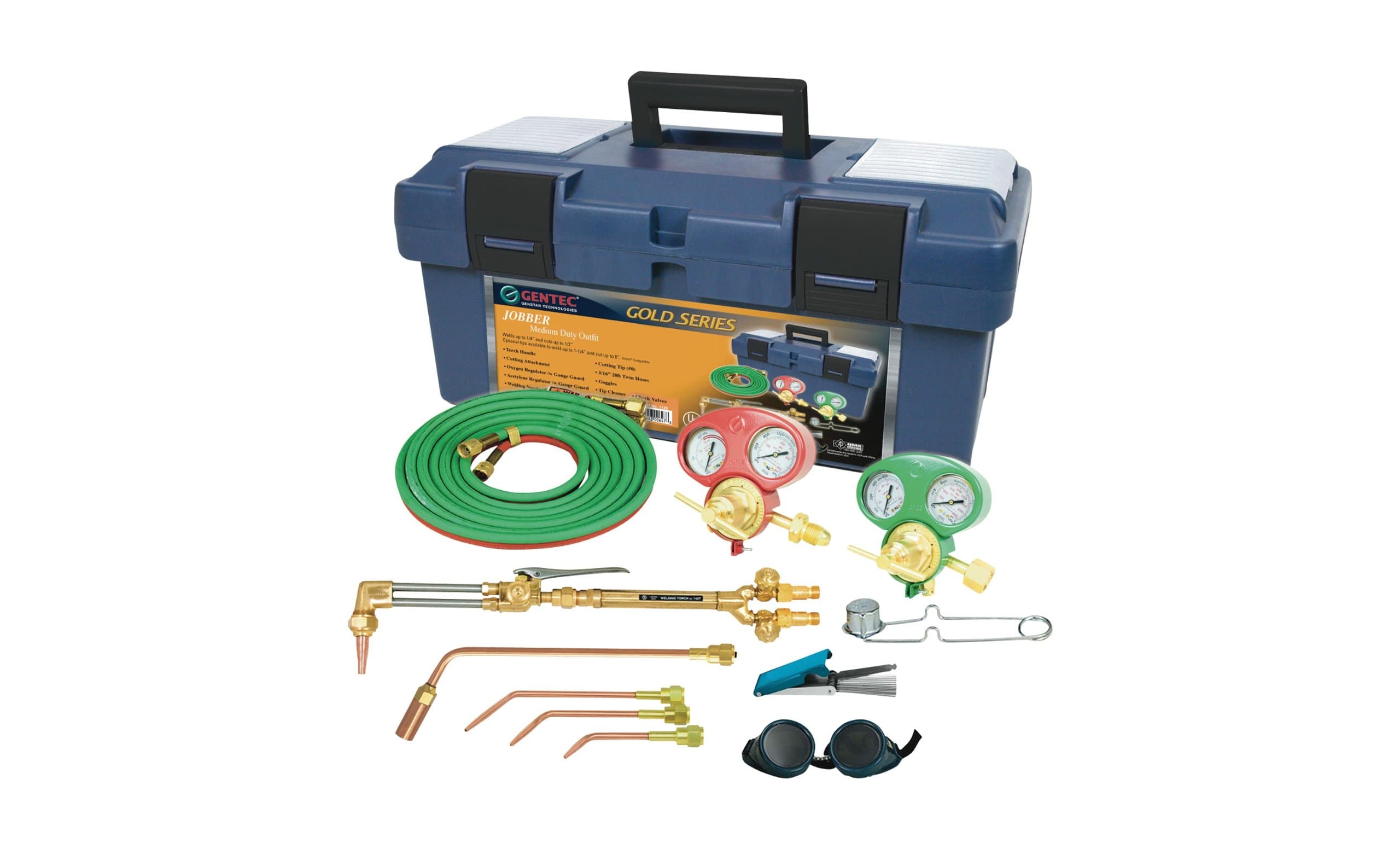 Gentec Silver Series Medium-Duty Cutting and Welding Outfit - Oxyacetylene, 12-Piece Set, Model Number 7120B