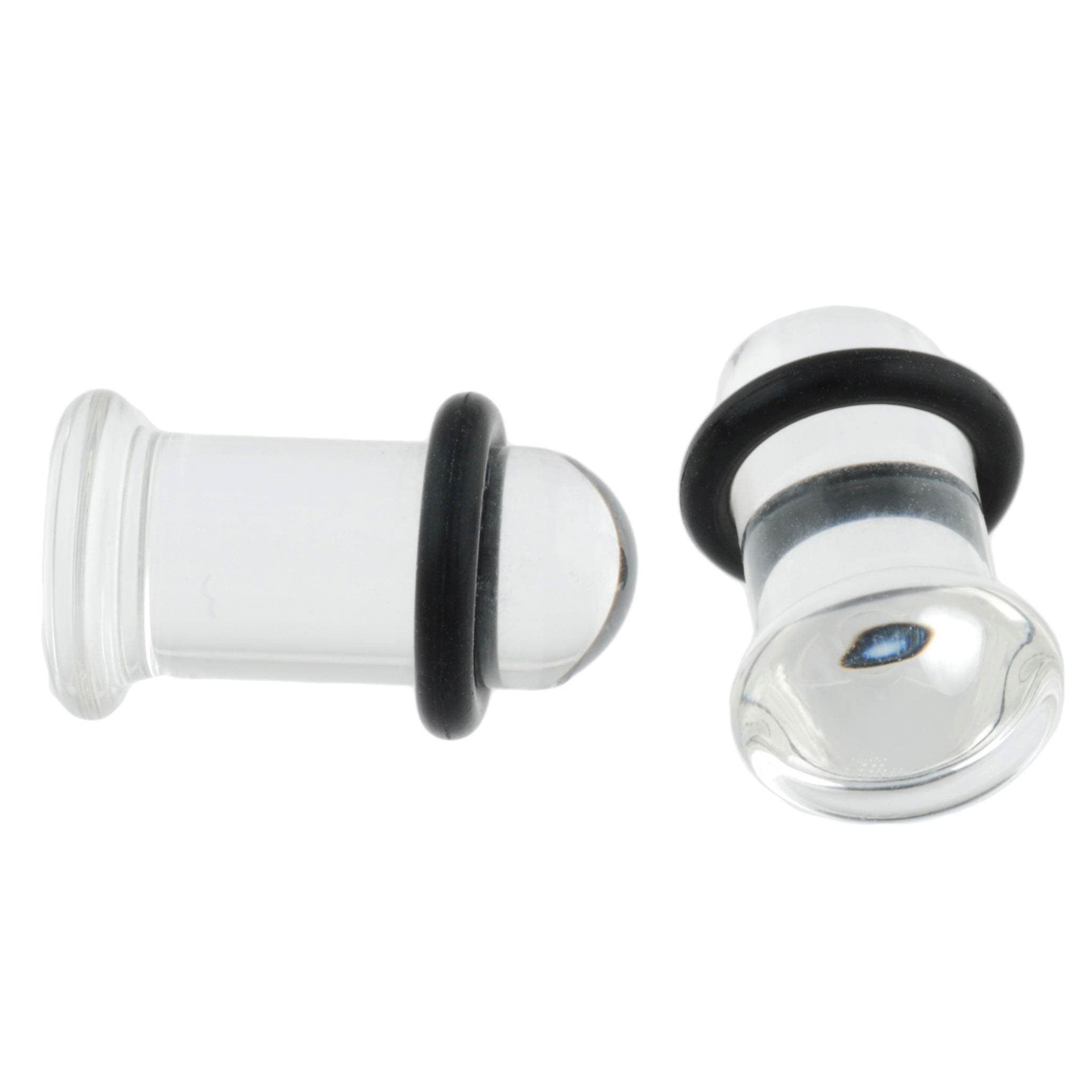 Glasswear StudiosPair of Clear Glass Single Flared Plugs: 12g