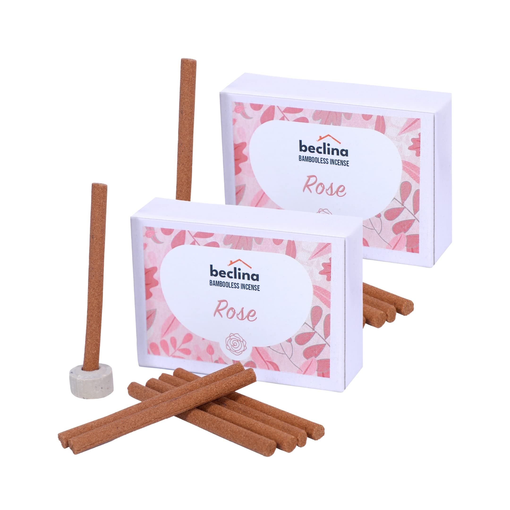 Beclina Home Fragrance Incense Sticks (Rose, Set of 2) | Charcoal Free | Eco-Friendly Incense | Home Fragrance Products | Fragrance for Home | Luxury Natural Home Fragrance Sticks | Wedding Gifts